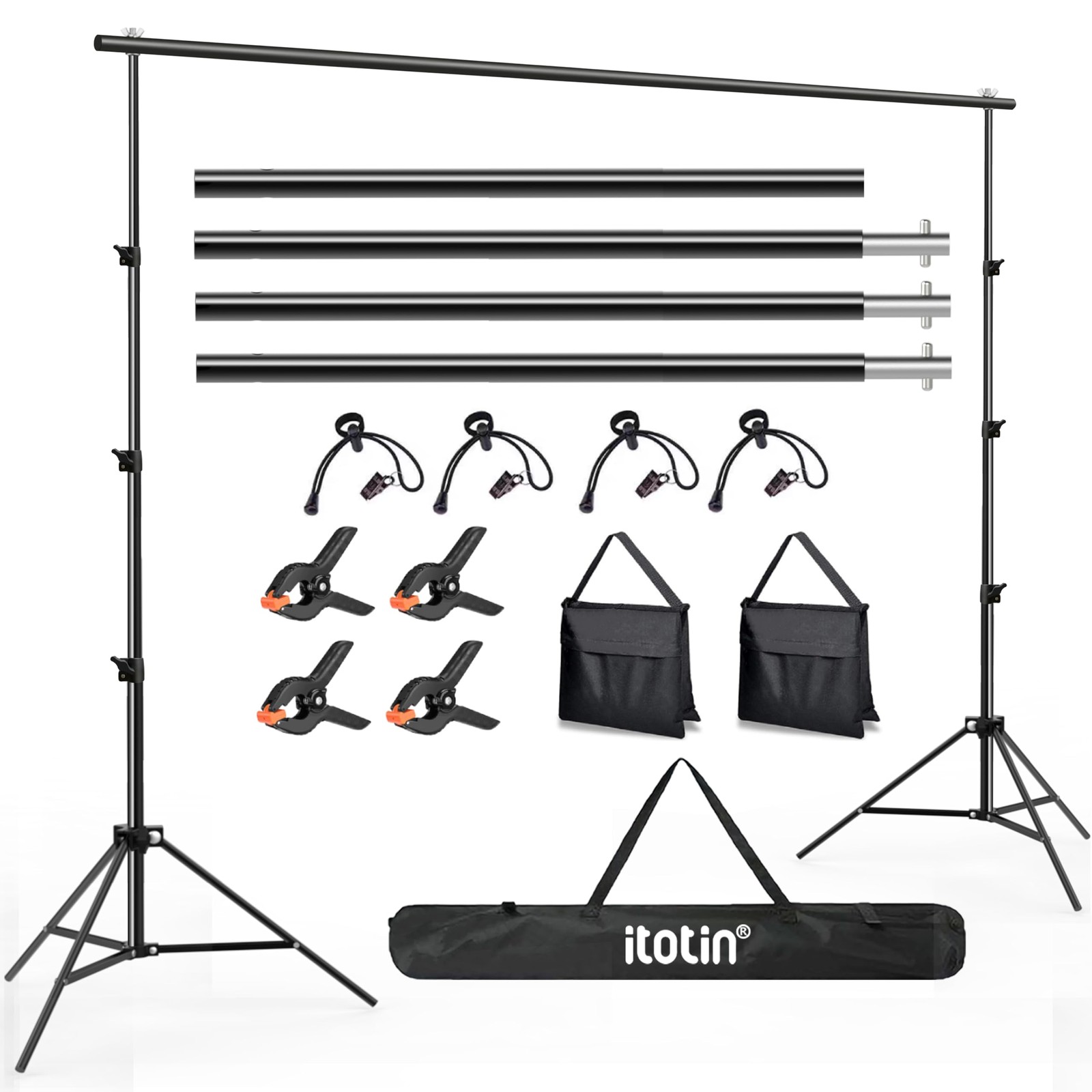 Photo Backdrop Stand, 10x9ft(WxH) Adjustable Photography Backdrop Stand, Alum…