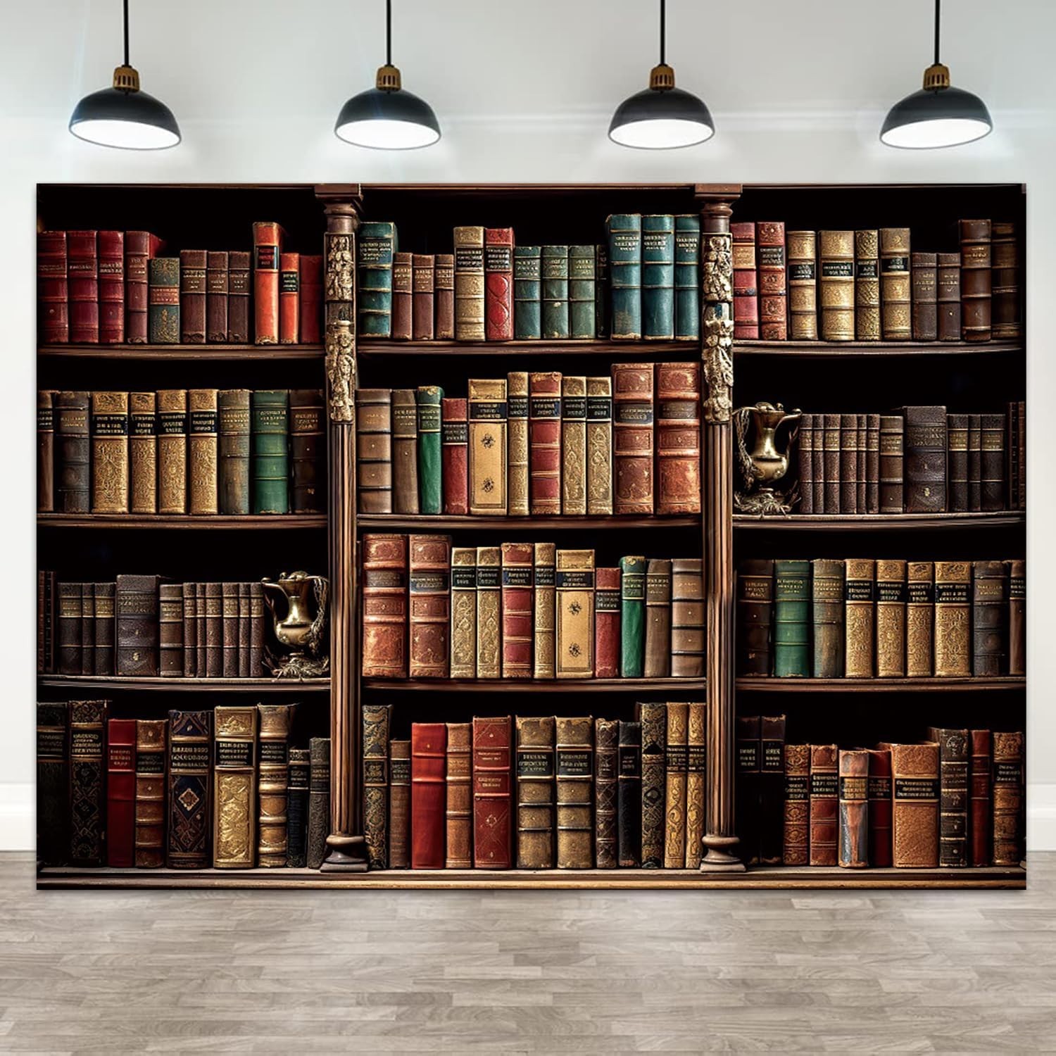 Vintage Bookshelf Backdrop 7x5FT Retro Library Photography Prop Medieval Theme D