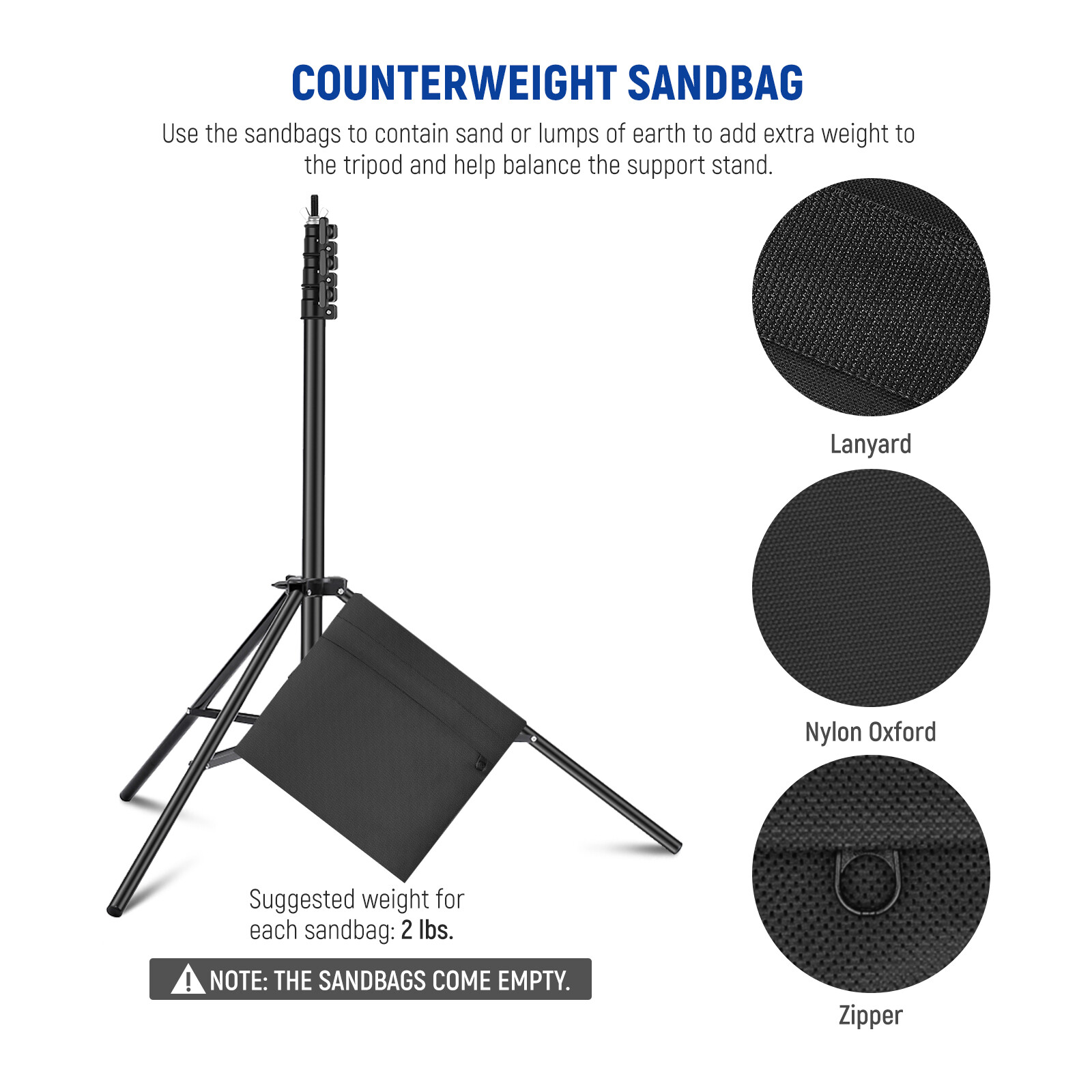 NEEWER 8.5x10ft Adjustable Backdrop Stand Kit with 4 Crossbars, 6 Spring Clamps