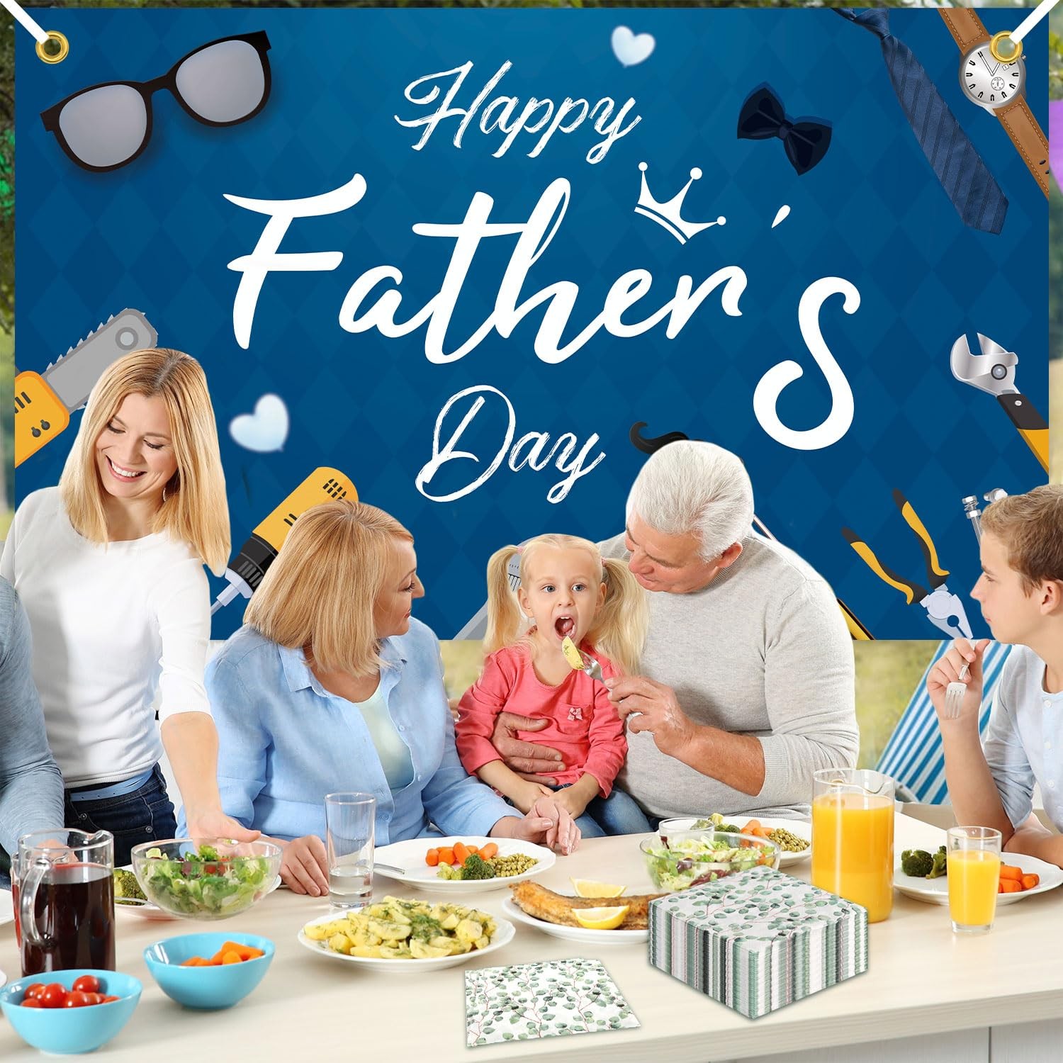 Happy Fathers Day Banner Decorations,Happy Fathers Day Backdrop for Photography,