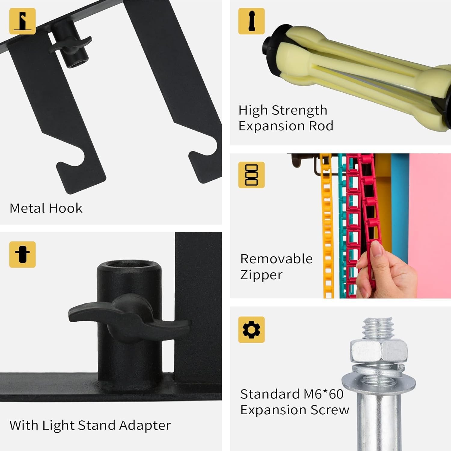 3 Roller Photography Backdrop Background Support Wall Mount Manual Pull Down …
