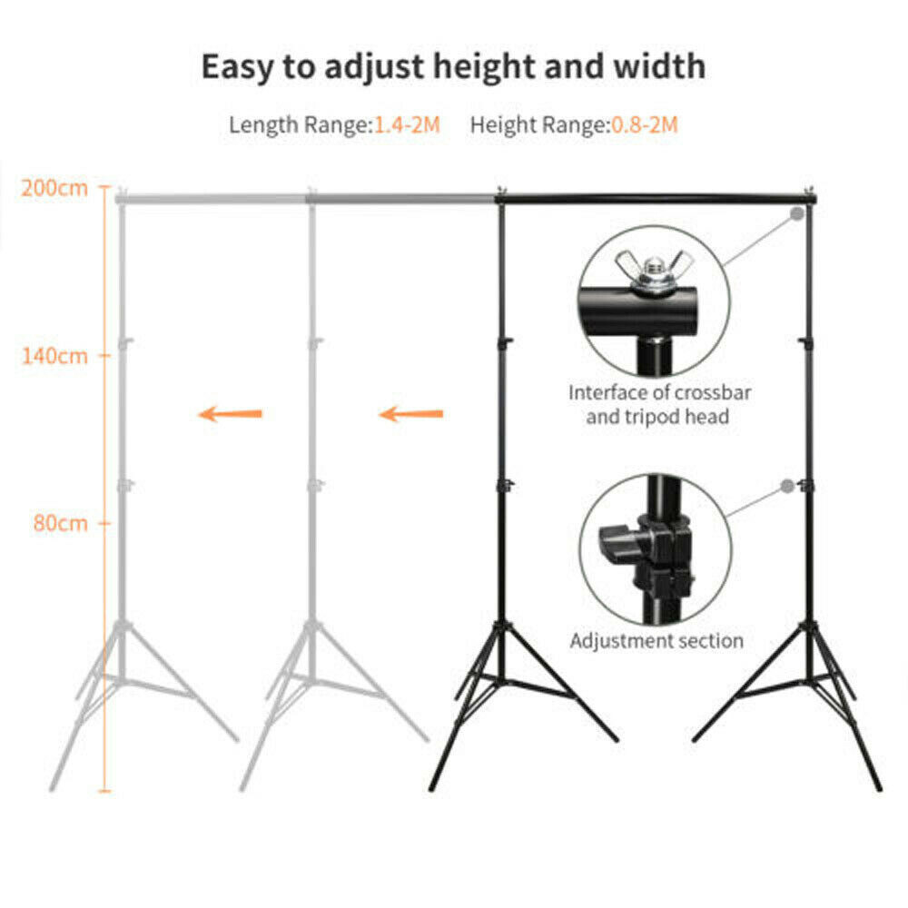 Backdrop Stand Background Stand Kit 6.5 x 6.5 ft for Party & Photo Studio + Case