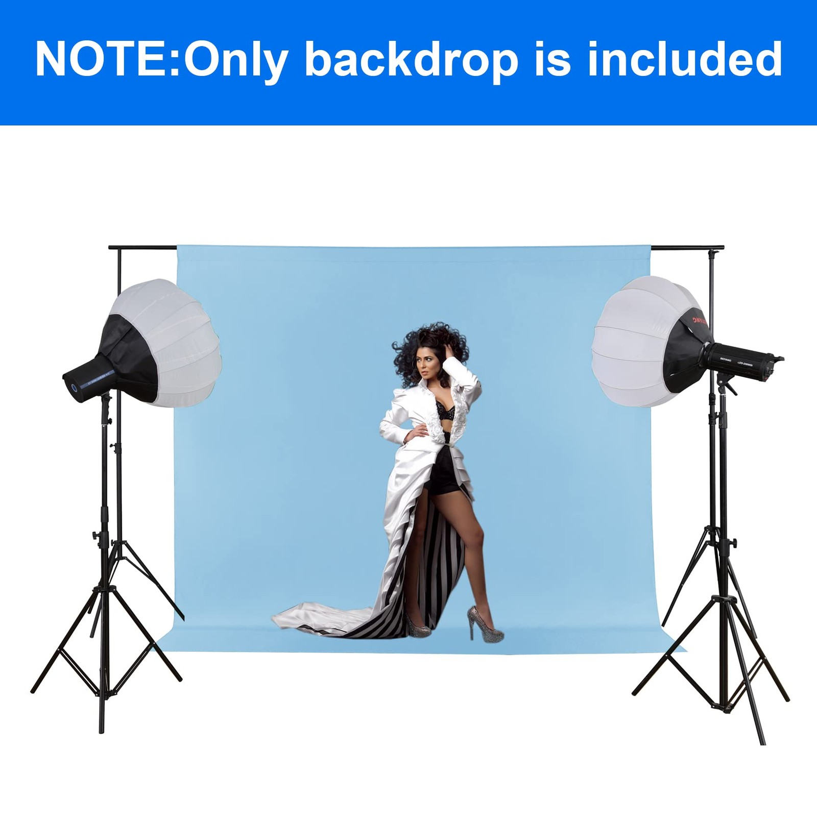 8X10 FT Light Blue Backdrop Background for Photography,Polyester Backdrop Cur…