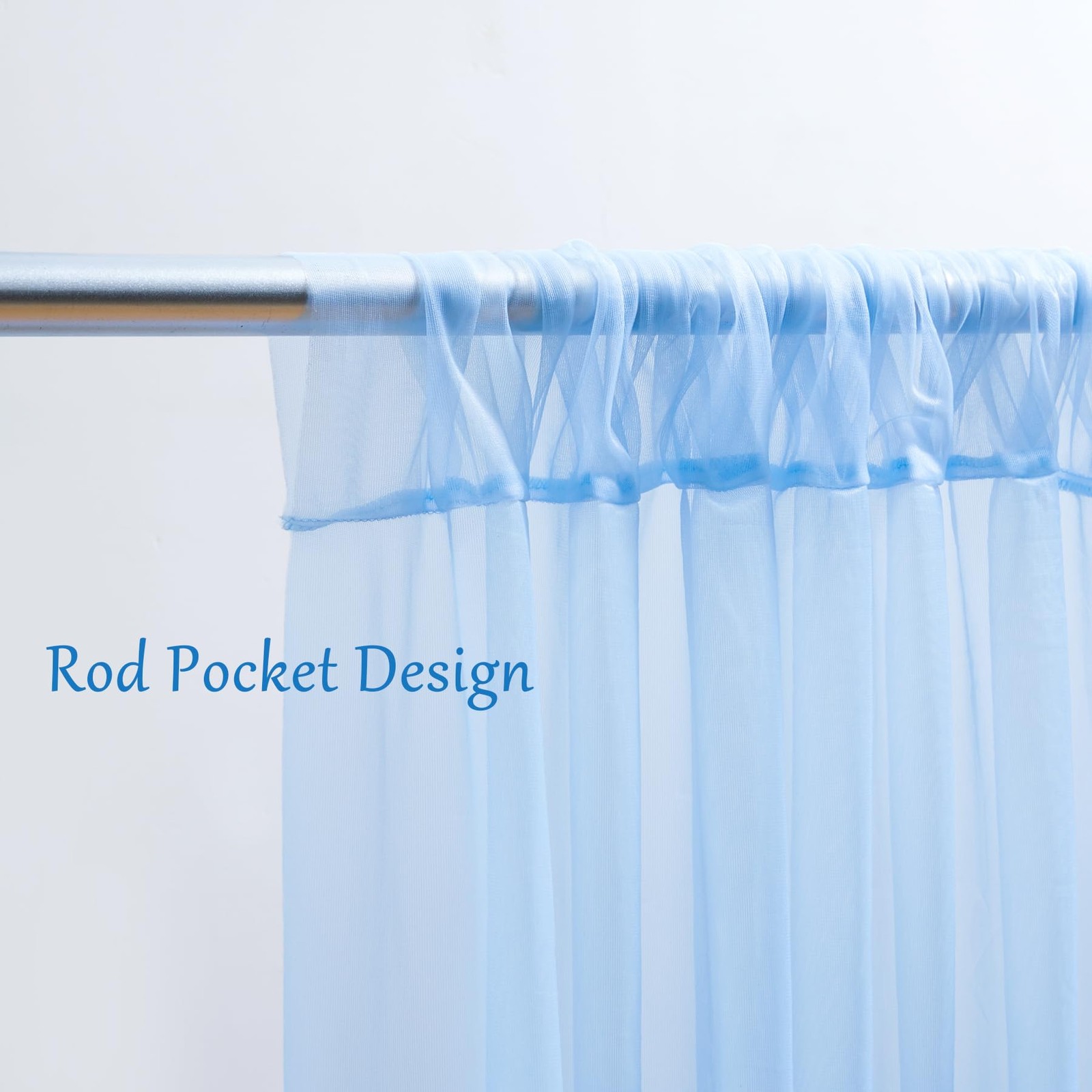 10×10 ft Blue Tulle Backdrop Curtains 2 Panels for Parties Wedding Photo