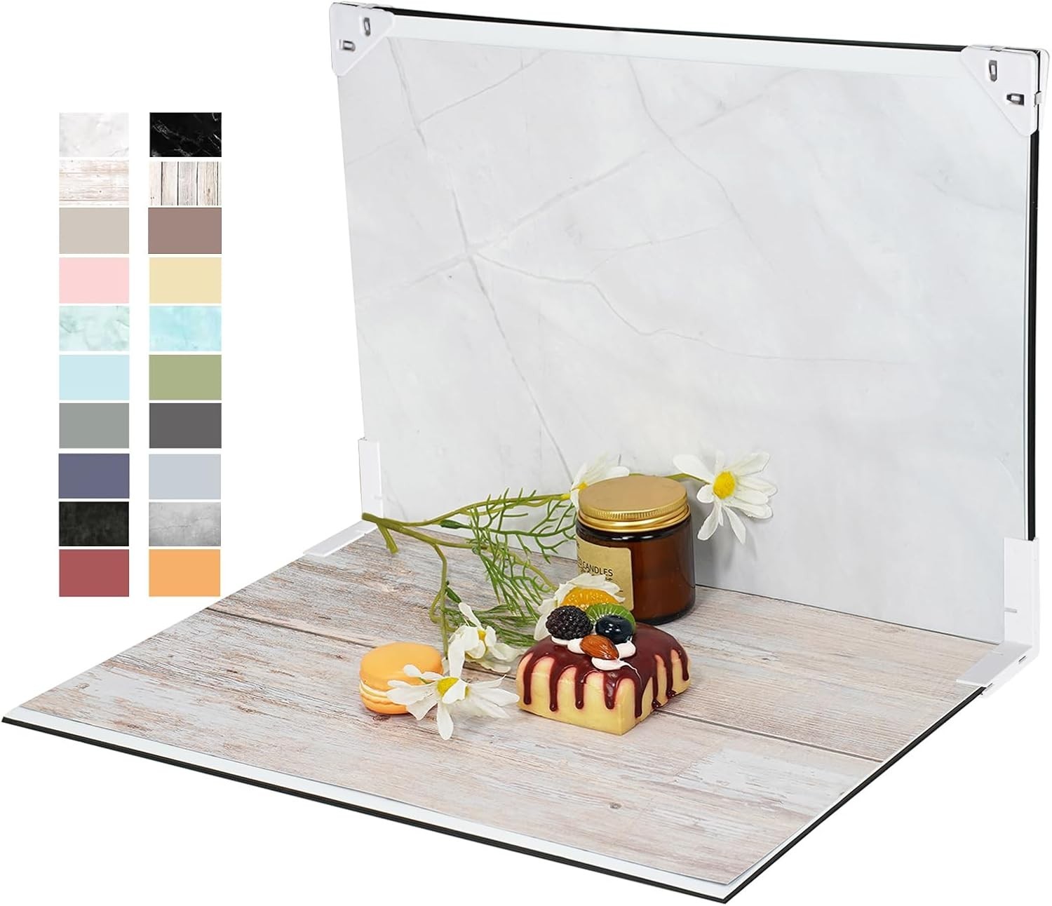 16.5×11.7 in Tabletop Photography Backdrop – Includes 20 Stunning Patterns