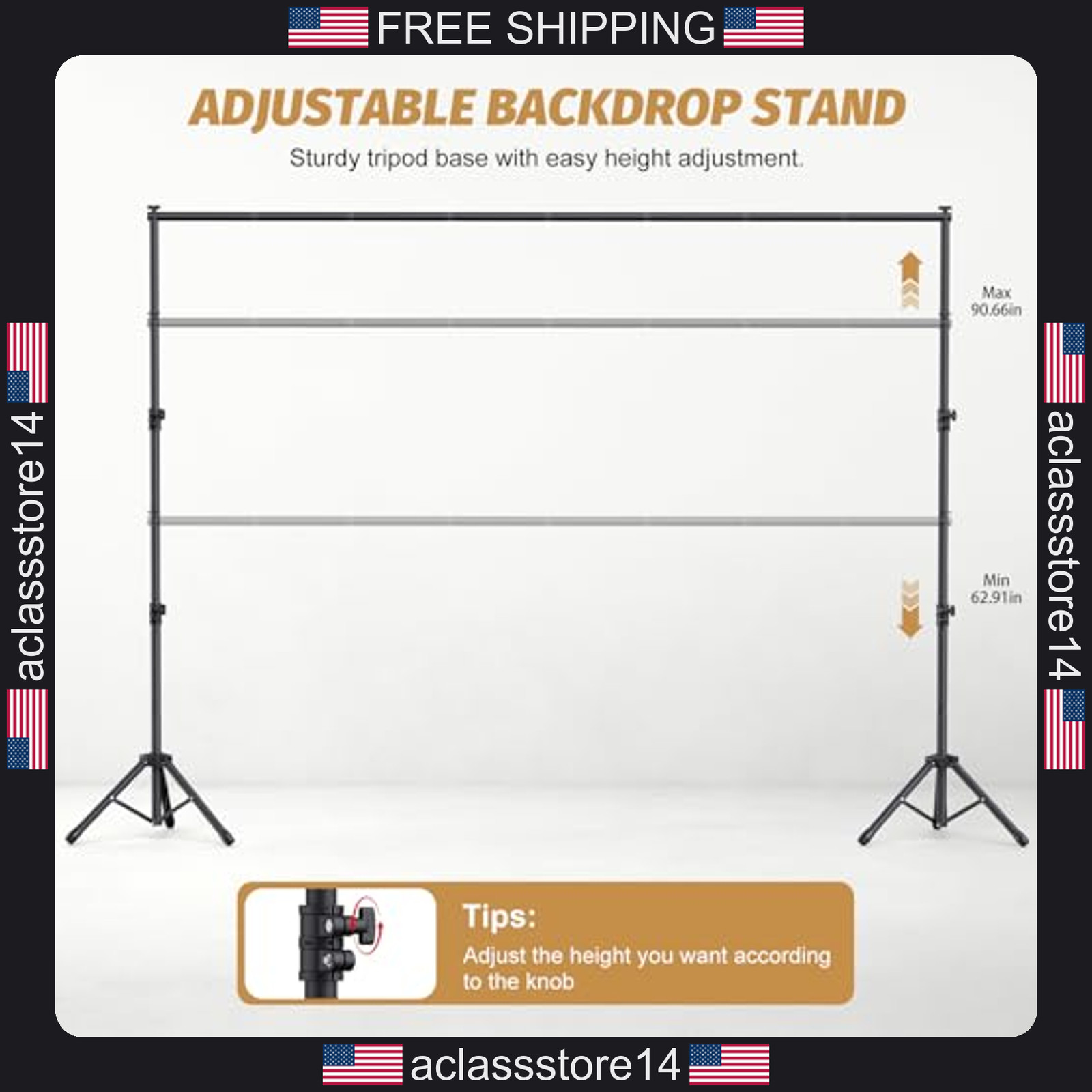 Forlogic 10×7.5ft backdrop stand heavy duty adjustable photo banner support