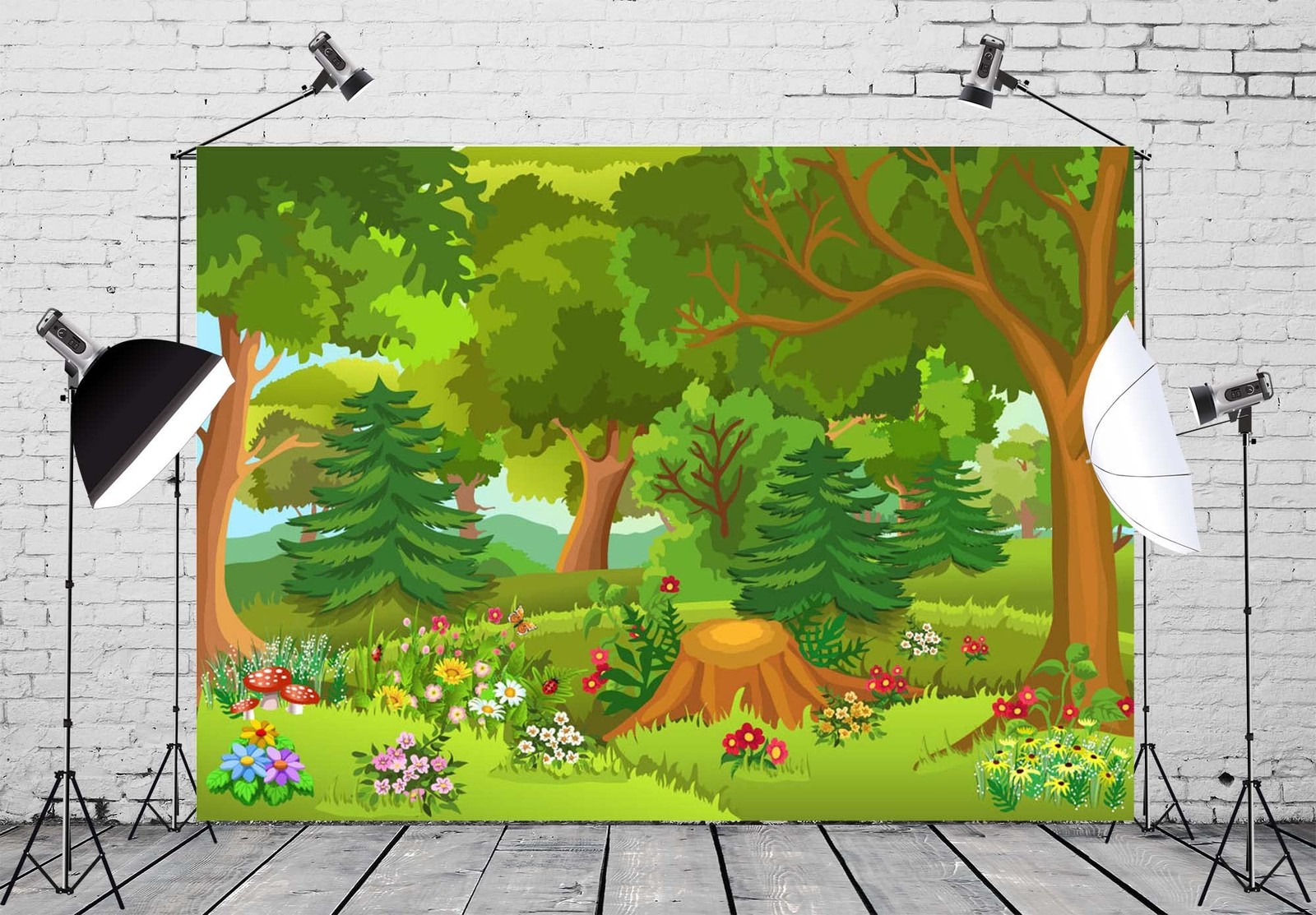BELECO 20x10ft Fabric Cartoon Forest Backdrop Fairytale 20x10FT, L-0020