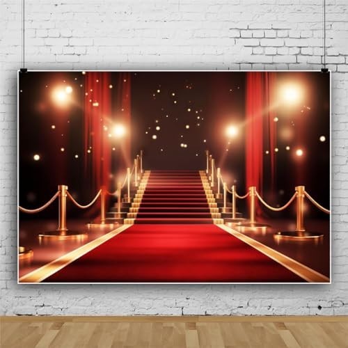 12x8ft Red Carpet Backdrop – Fabric Stage Banner for Awards, Parties & Events