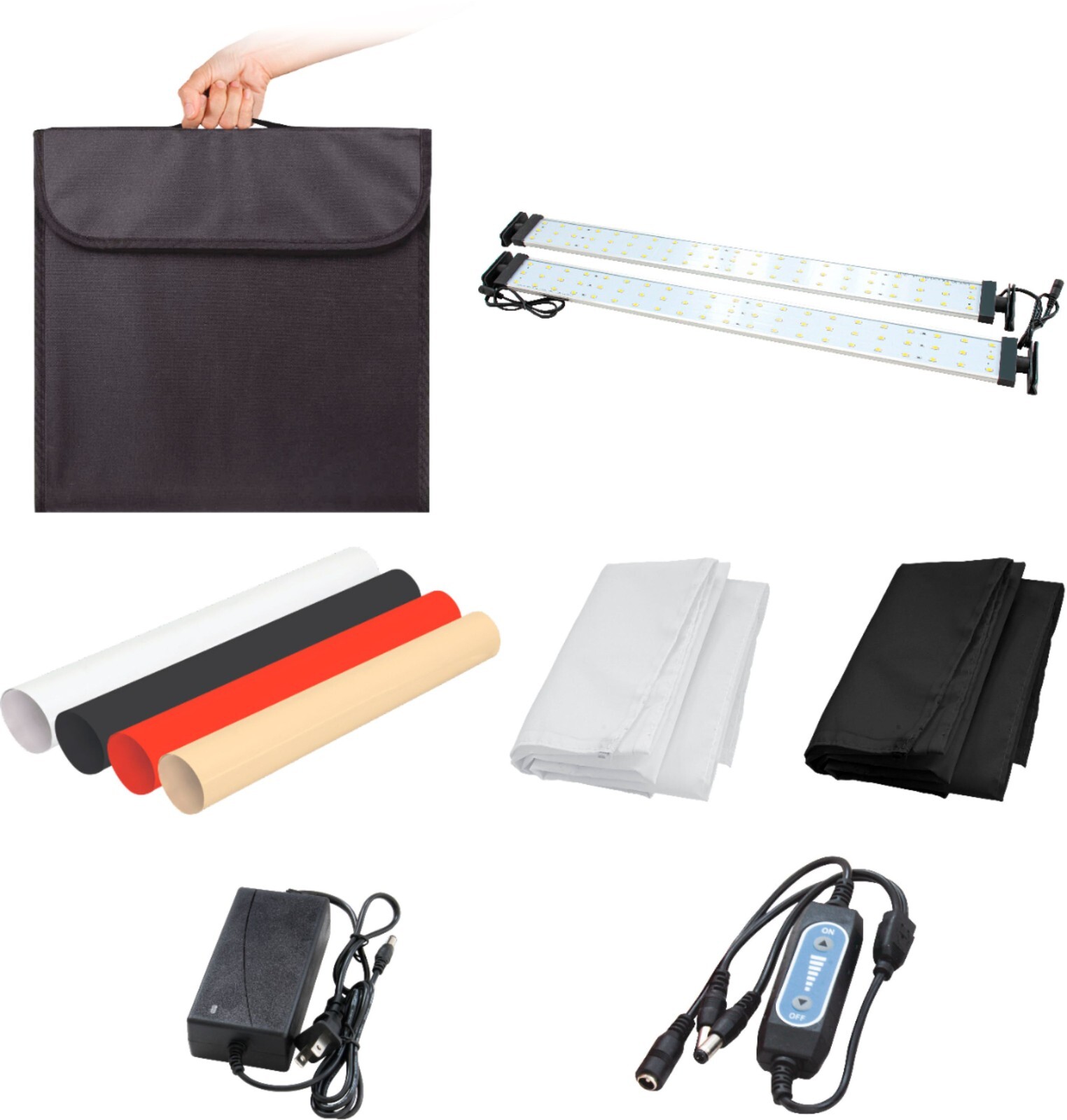 NEW Bower BSP-MPSLB24 24″ Portable Black Photo Studio Background Light Box