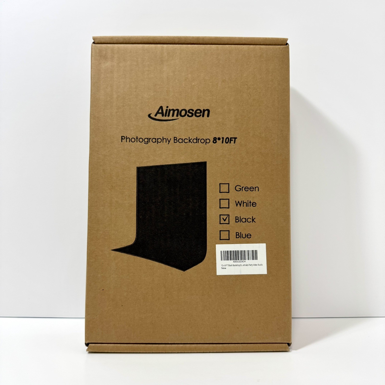 Aimosen 10×8 FT Black Photography Backdrop Chroma Key High Density – New