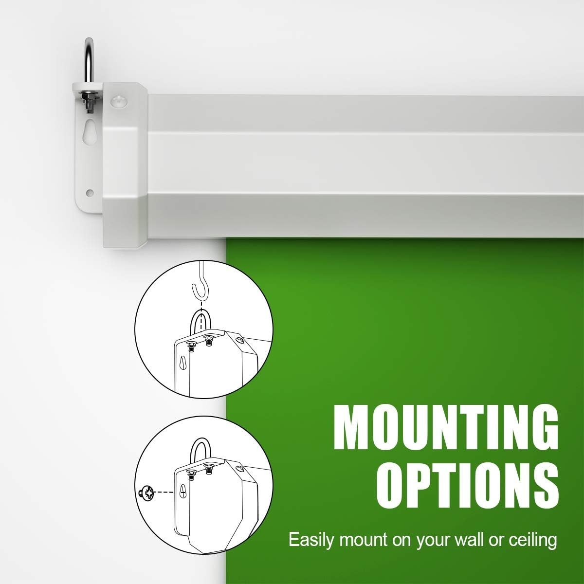 Green Screen 75×79 Wall Mount Pull Down Retractable Chroma Key Backdrop
