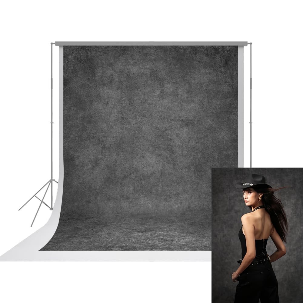 UrcTepics 8×10 ft Grey Fabric Photo Backdrops, Classic Abstract 8×10 Ft,