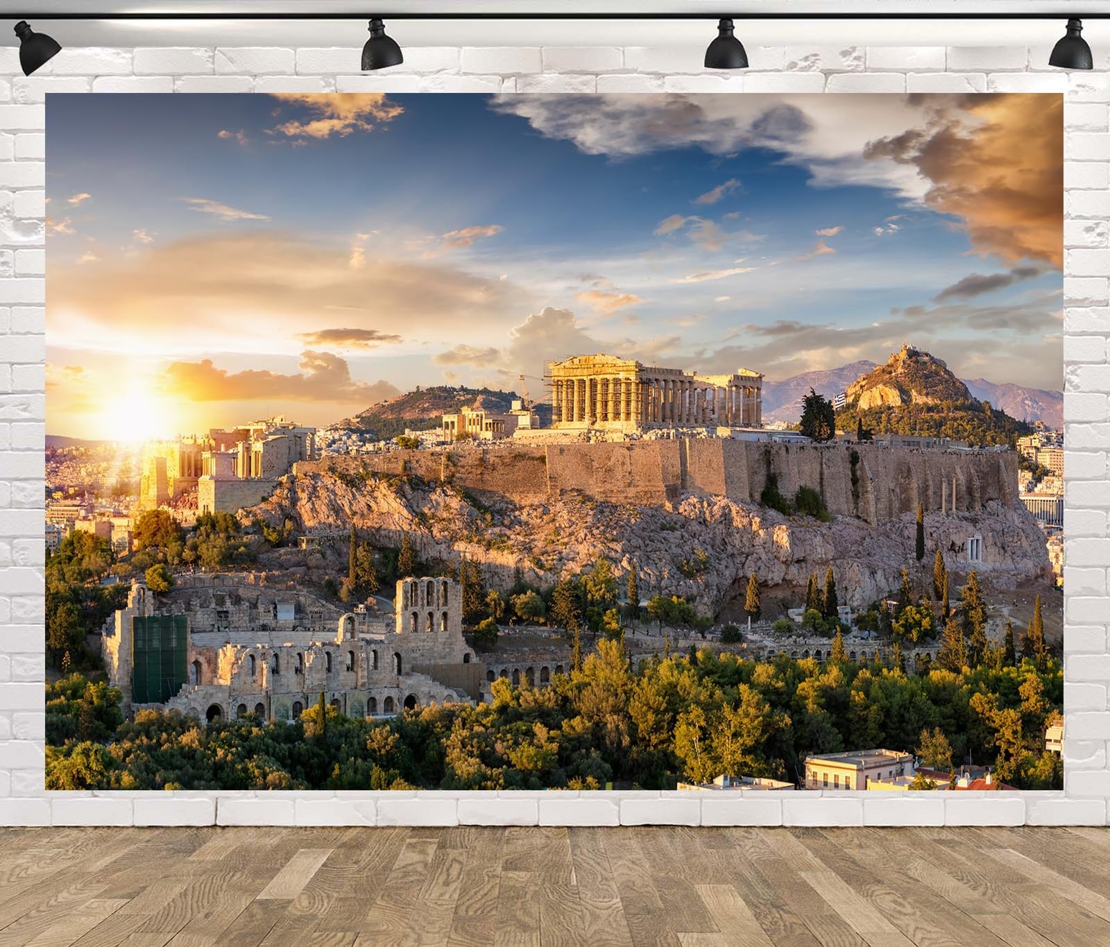 Loccor 7x5ft Fabric Greek Backdrop Acropolis of Athens 7x5FT, N1-landmark-07