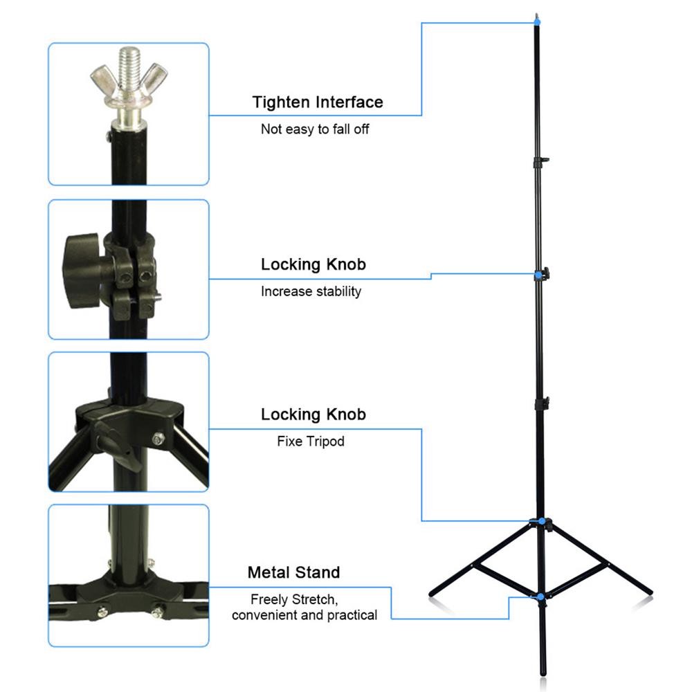 Kshioe New 10Ft Adjustable Background Stand Kit with 3 Colors Non-woven Backdrop