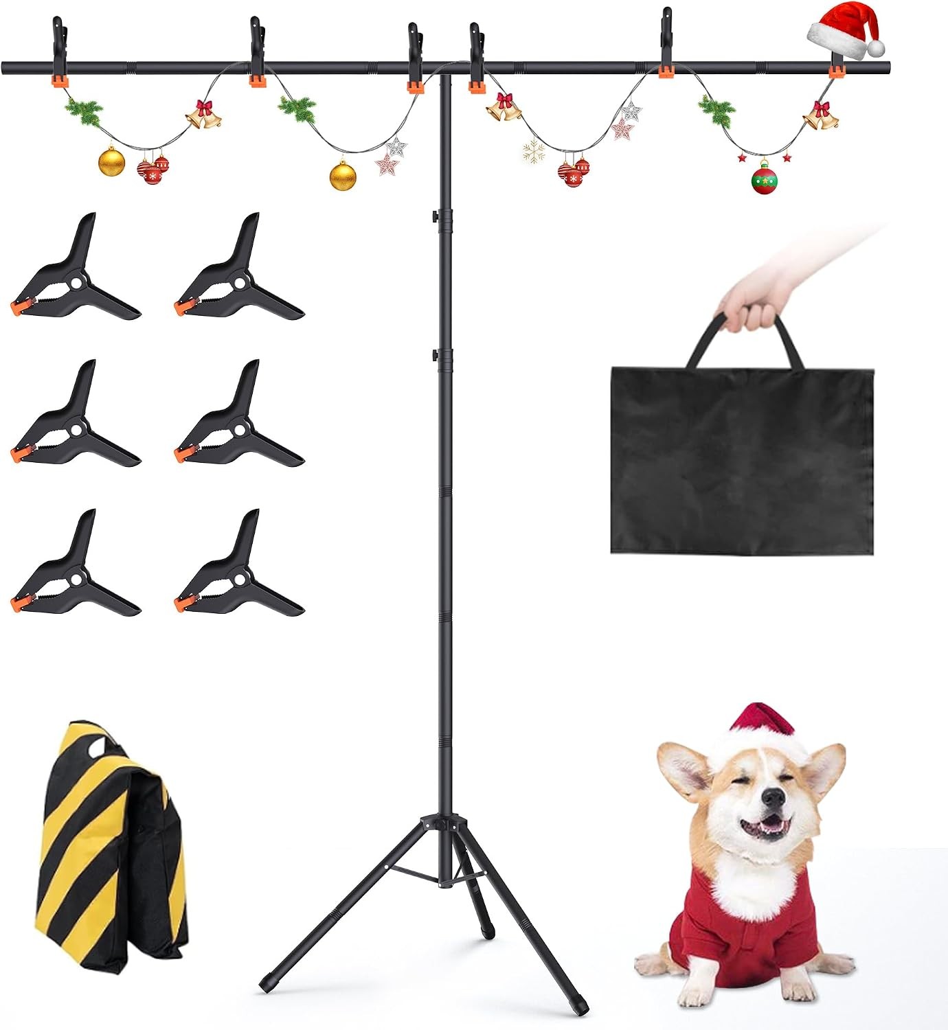 Portable T-Shape Backdrop Stand Support Kit 8×5.3ft Adjustable Photo Green