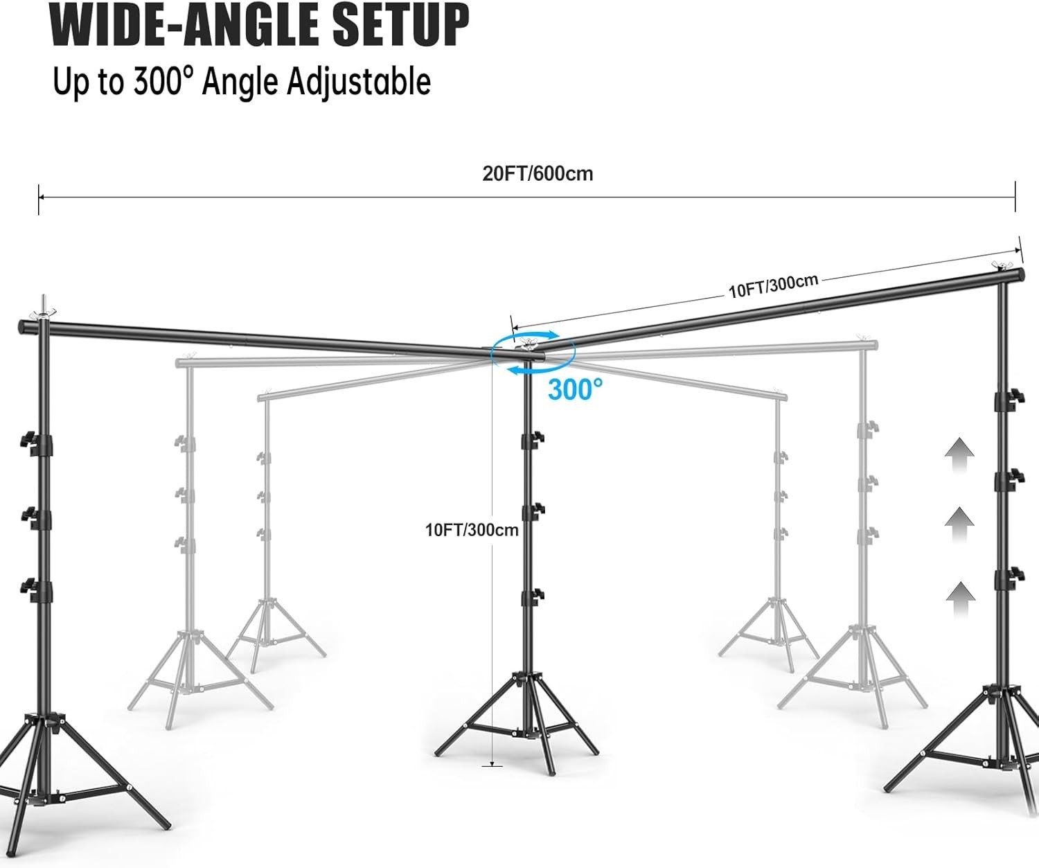 10x20FT Backdrop Support Stand for Photography and Video Studio