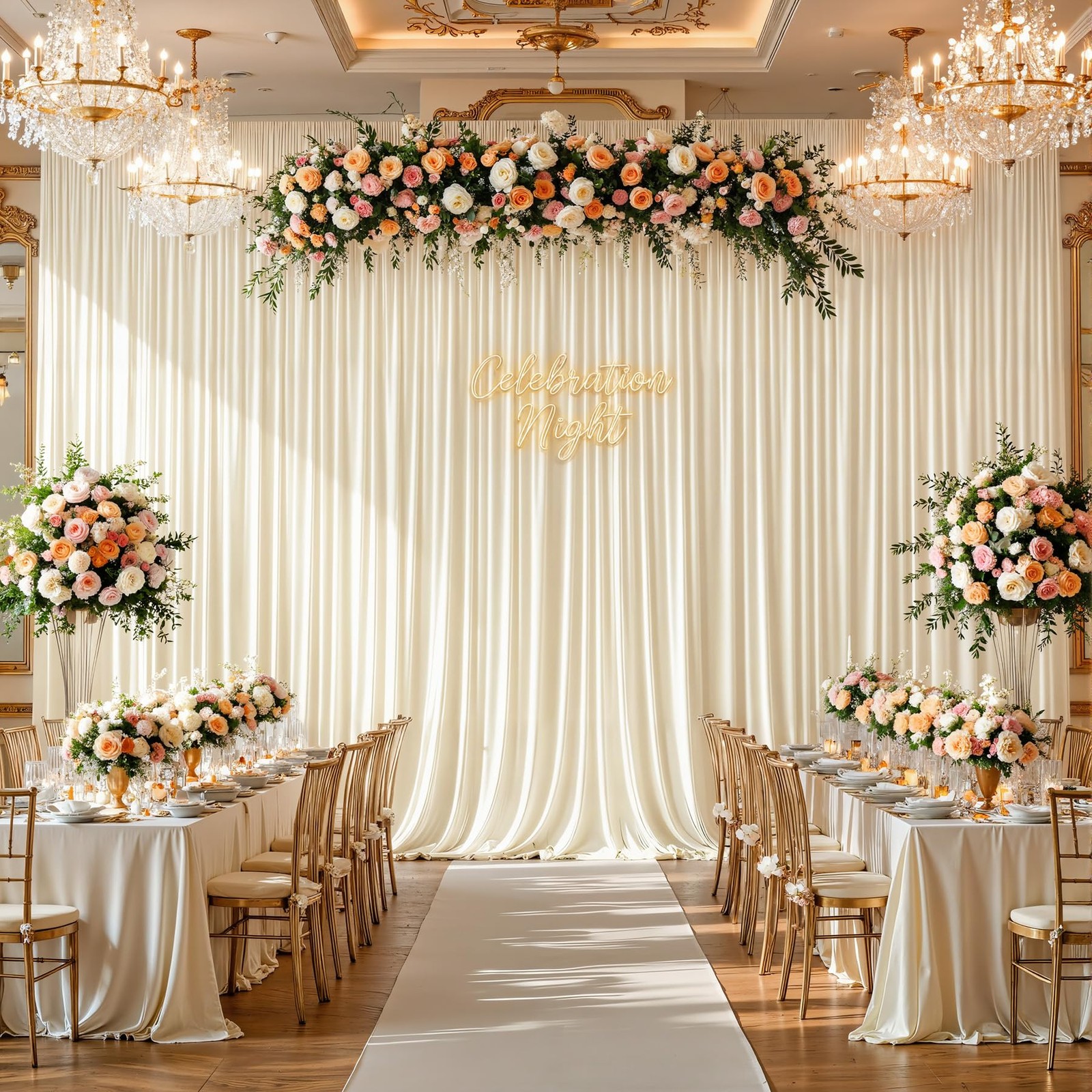10x10ft Ivory Backdrop Curtain Panels Parties Photo Wedding Fabric Drapes