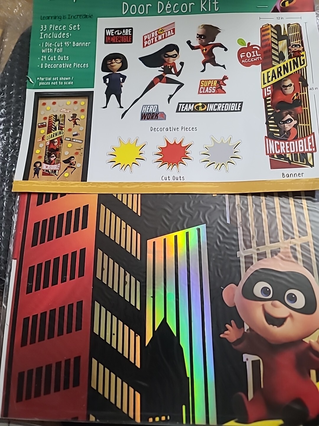 Eureka Disney Pixar The Incredibles Classroom Decoration Door Poster Kit, 33p…