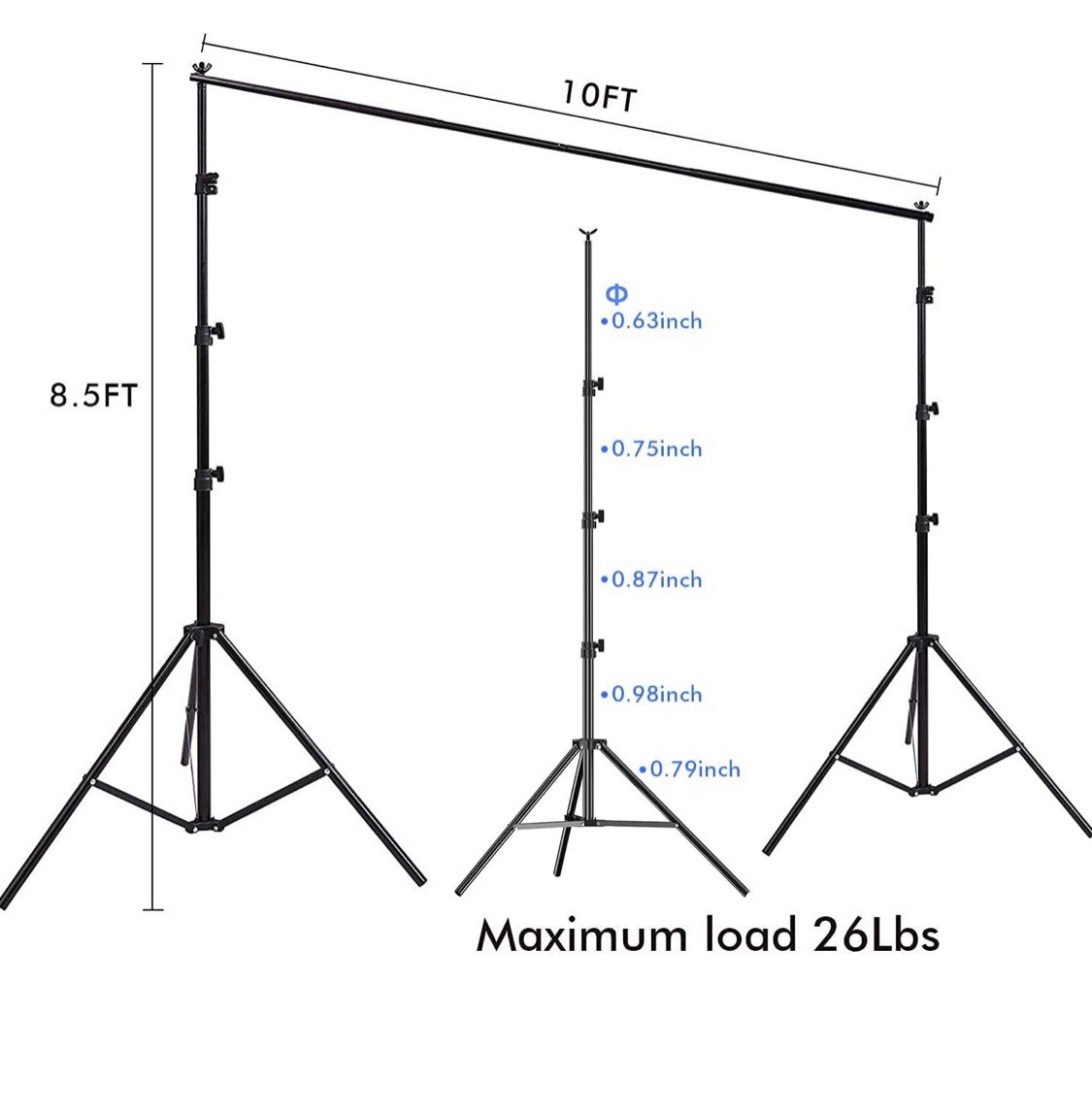 SLOW DOLPHIN 10x 8.5 ft Photo Backdrop Stand,AdjustablePhotography…