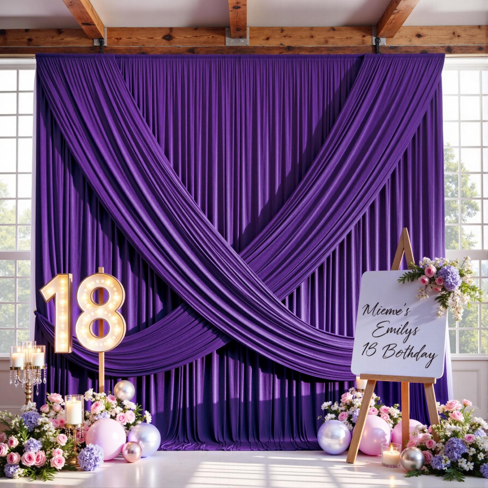 10ftx12ft Purple Backdrop Curtains for Wedding-Free Backdrops Curtain Drapes …