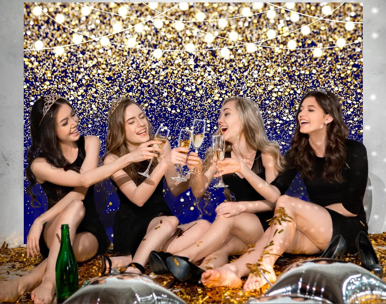 10x8ft Royal Blue Backdrop for Party Graduation Photo Backdrop Birthday Weddi…