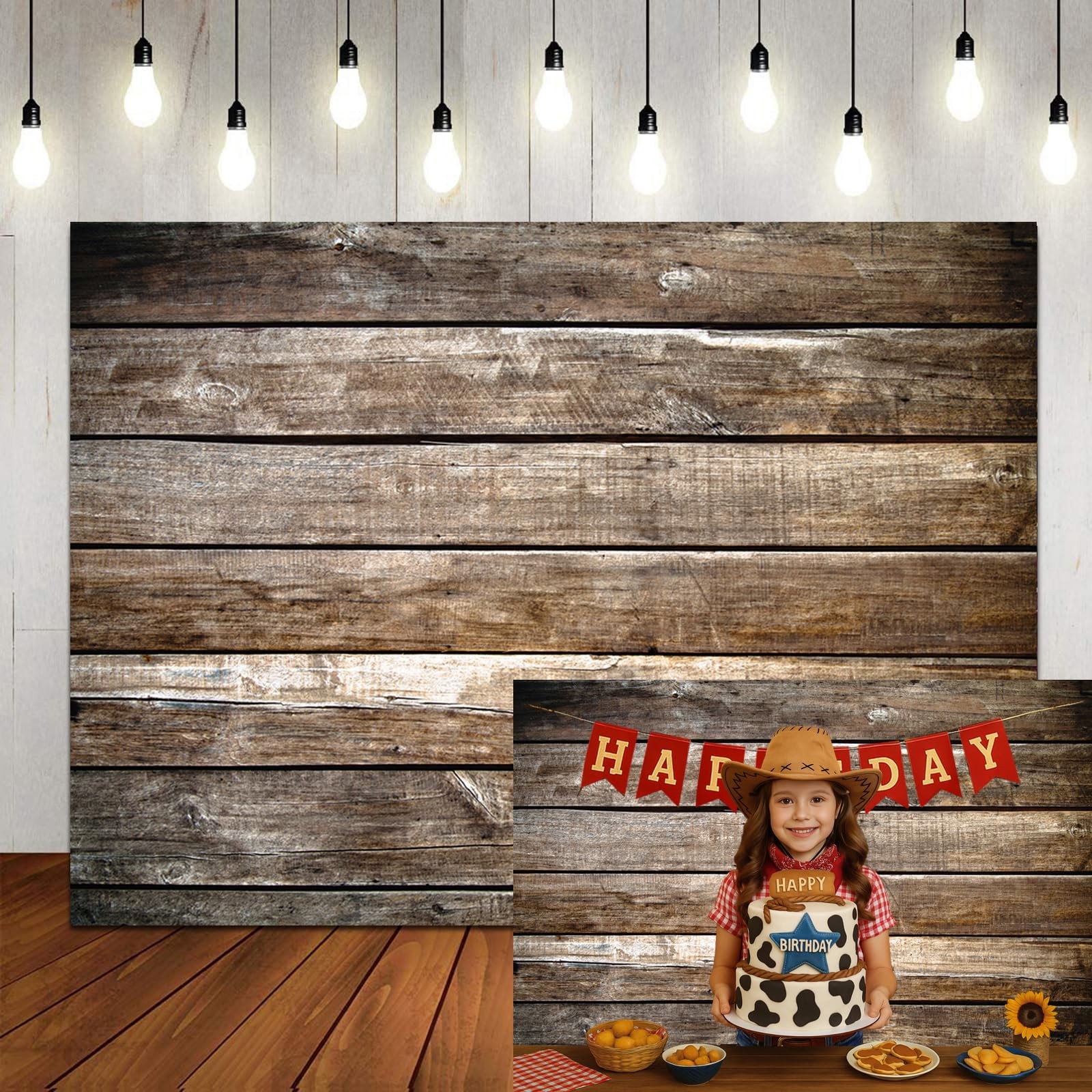 7x5ft Rustic Photography Backdrop Brown Wood Background Photo Backdrop Newbor…