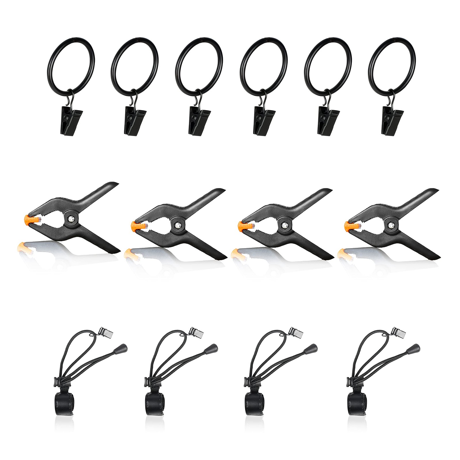 14 Pack Backdrop Clips Clamps Heavy Duty Spring Curtain Rings Holder Studio