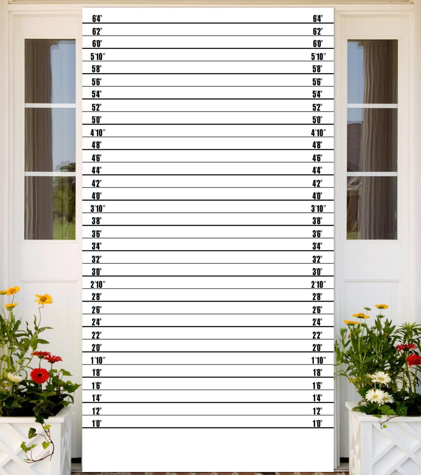 Mugshot Police Lineup Height Charts Banner Backdrop Accurate One Size, Multi
