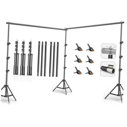10x20FT Backdrop Support Stand for Photography，Adjustable Width & Length