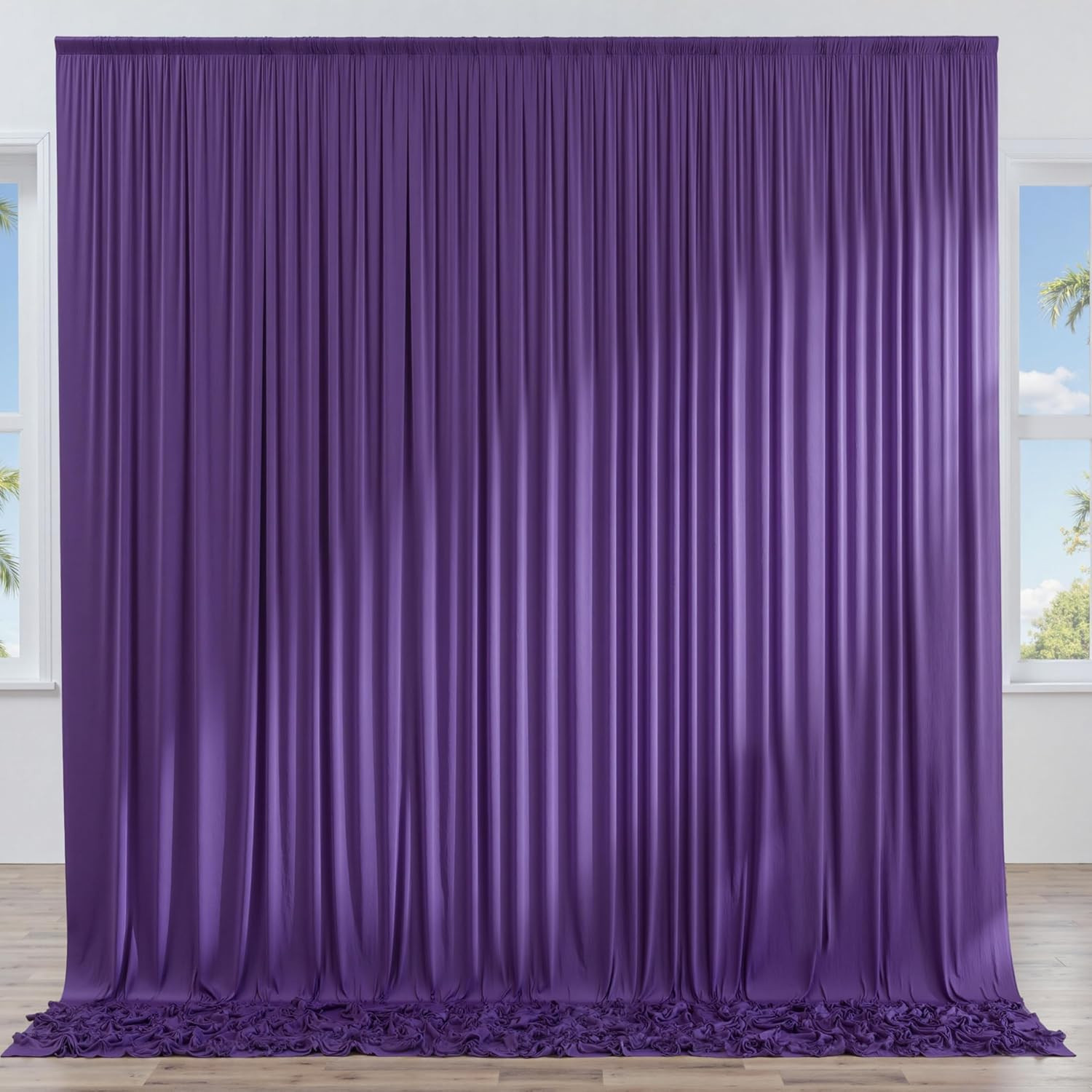 10Ft X 10Ft Wrinkle Free Purple Backdrop Curtain for Parties, Polyester Backdrop