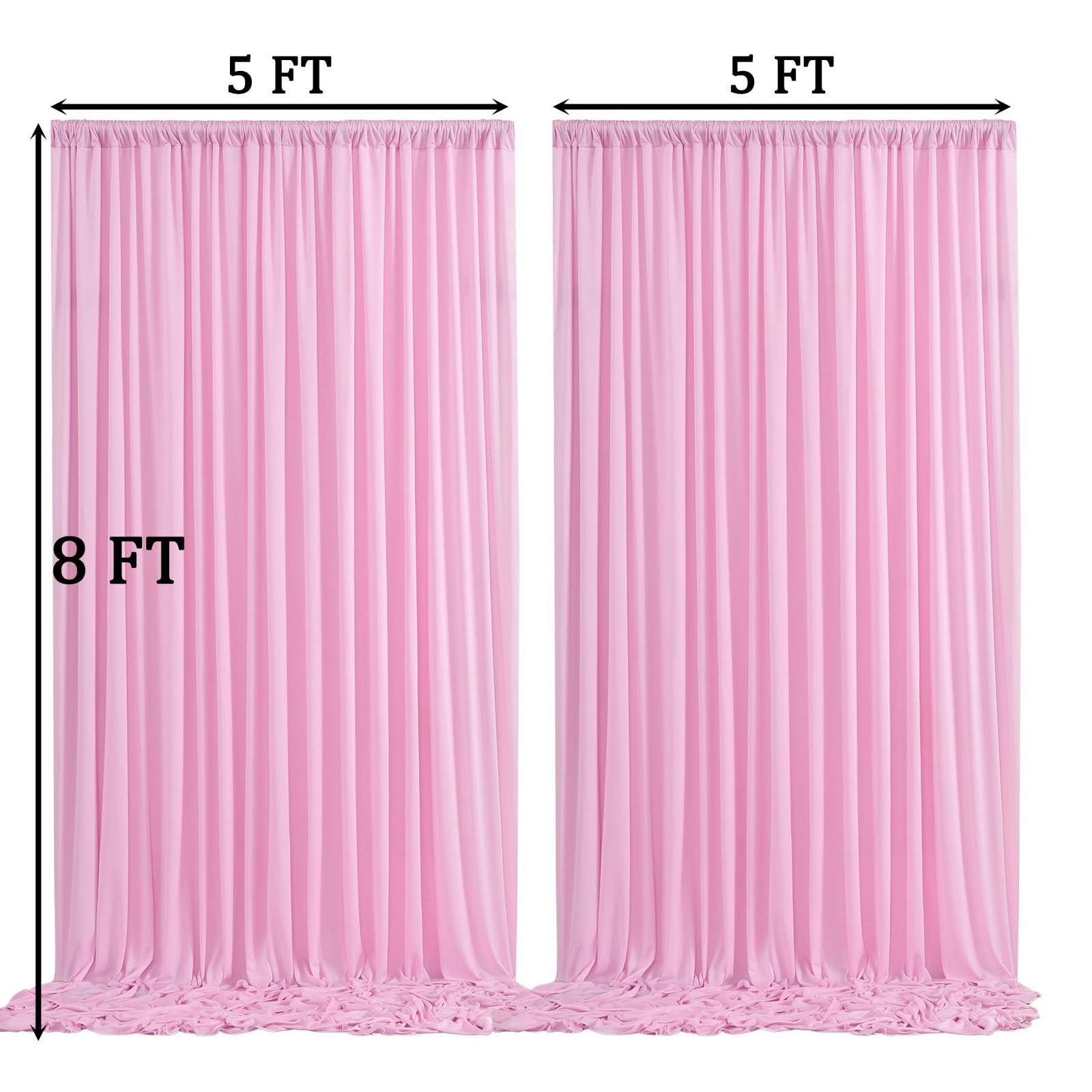 10ft x 8ft Free Pink Backdrop Curtain Drapes, Thick Polyester Baby Pink Backd…