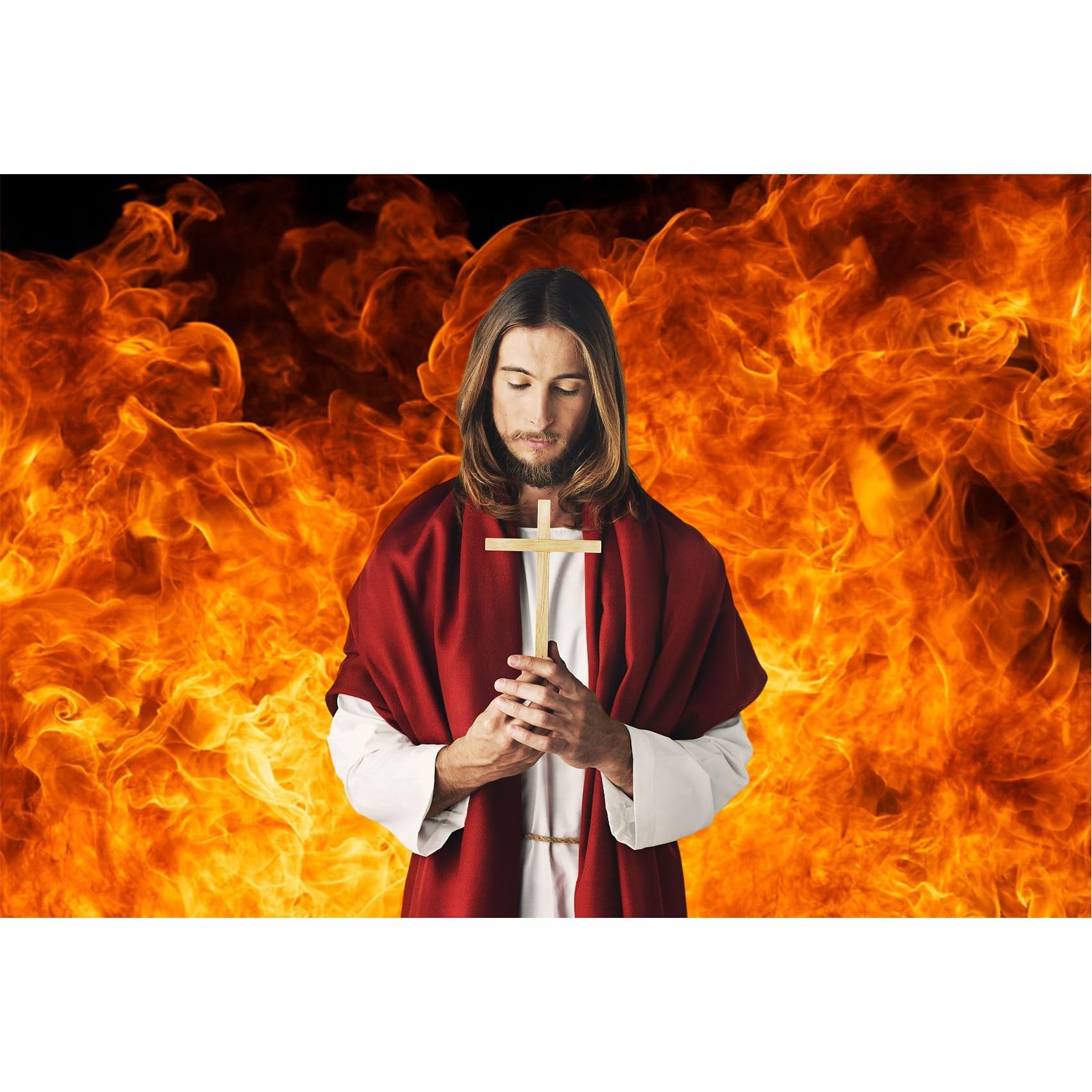 7×5 Ft Roaring Flame Photography Backdrop Black Background Bonfire Party Prop