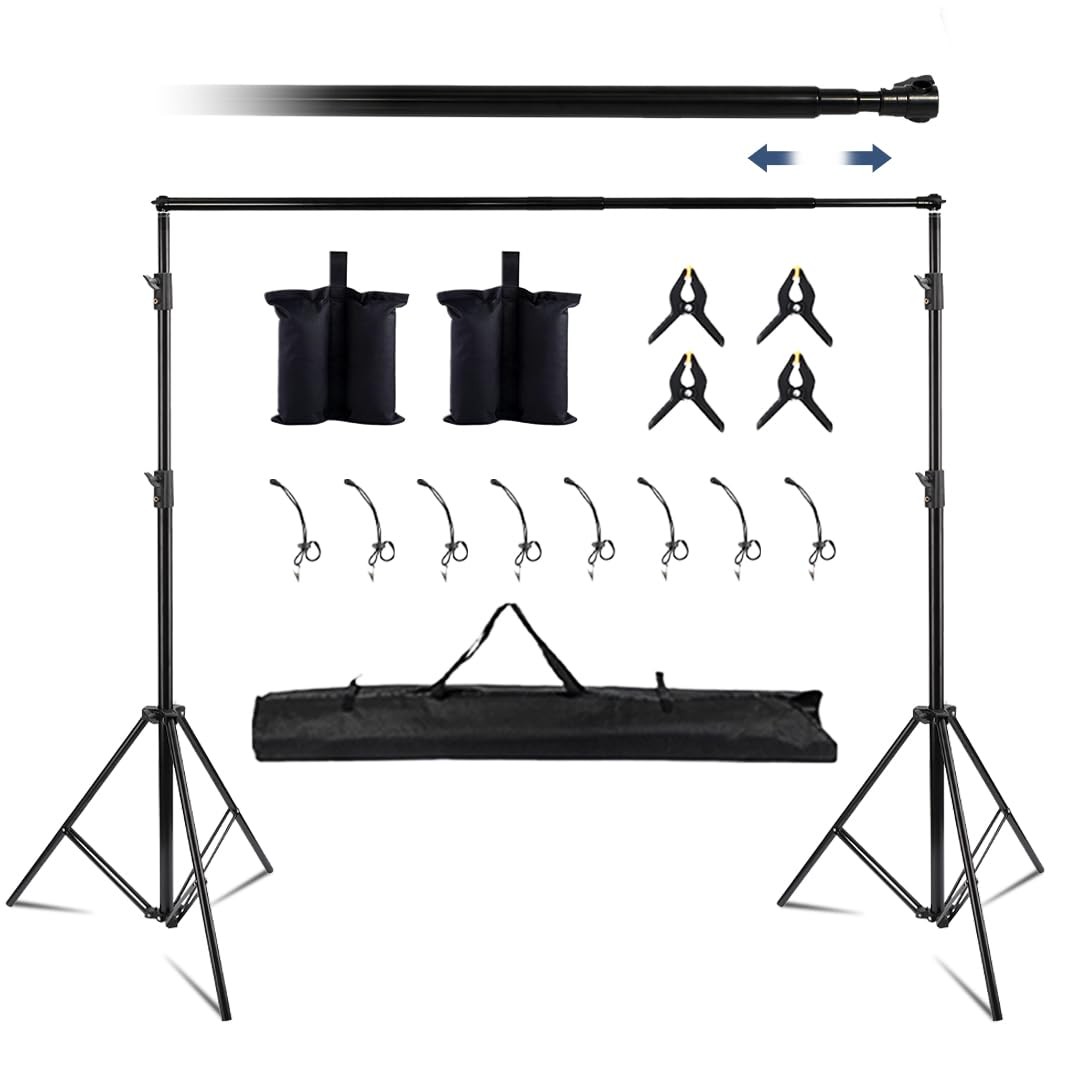 Backdrop Stand Kit for Photography, 10×8.5ft(WxH) Adjustable Heavy Duty Photo…