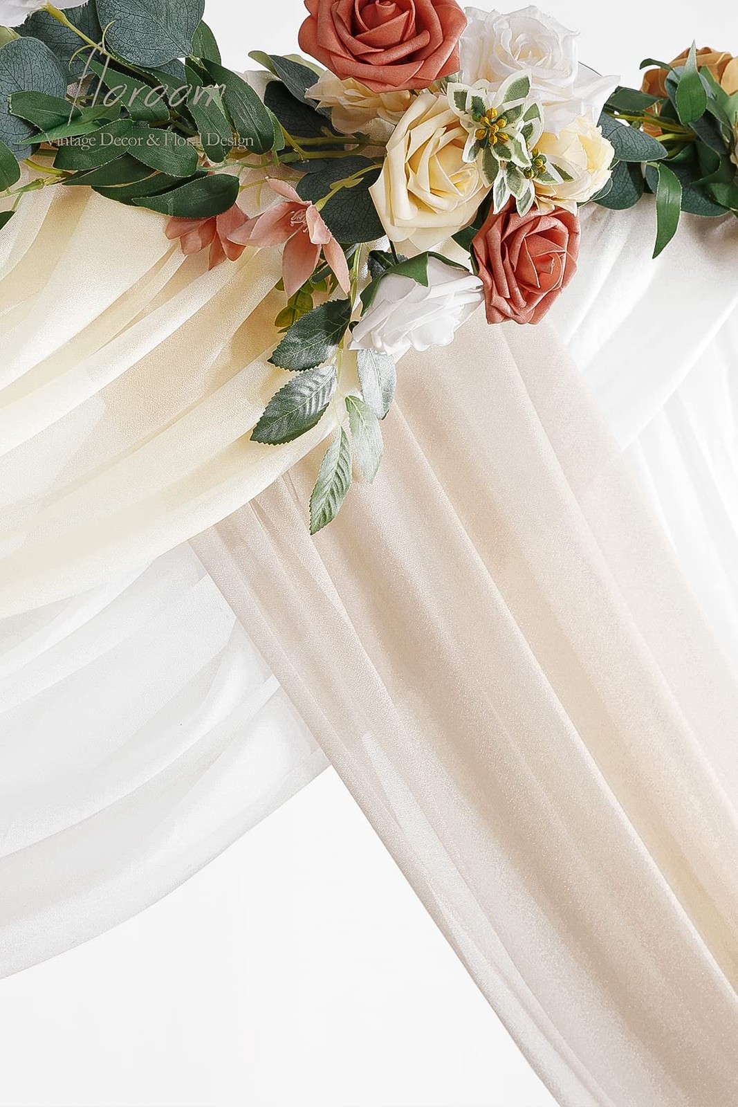 Wedding Arch Draping Fabric 3 Panels 20Ft Chiffon Fabric Drapes Arbor Drapery…