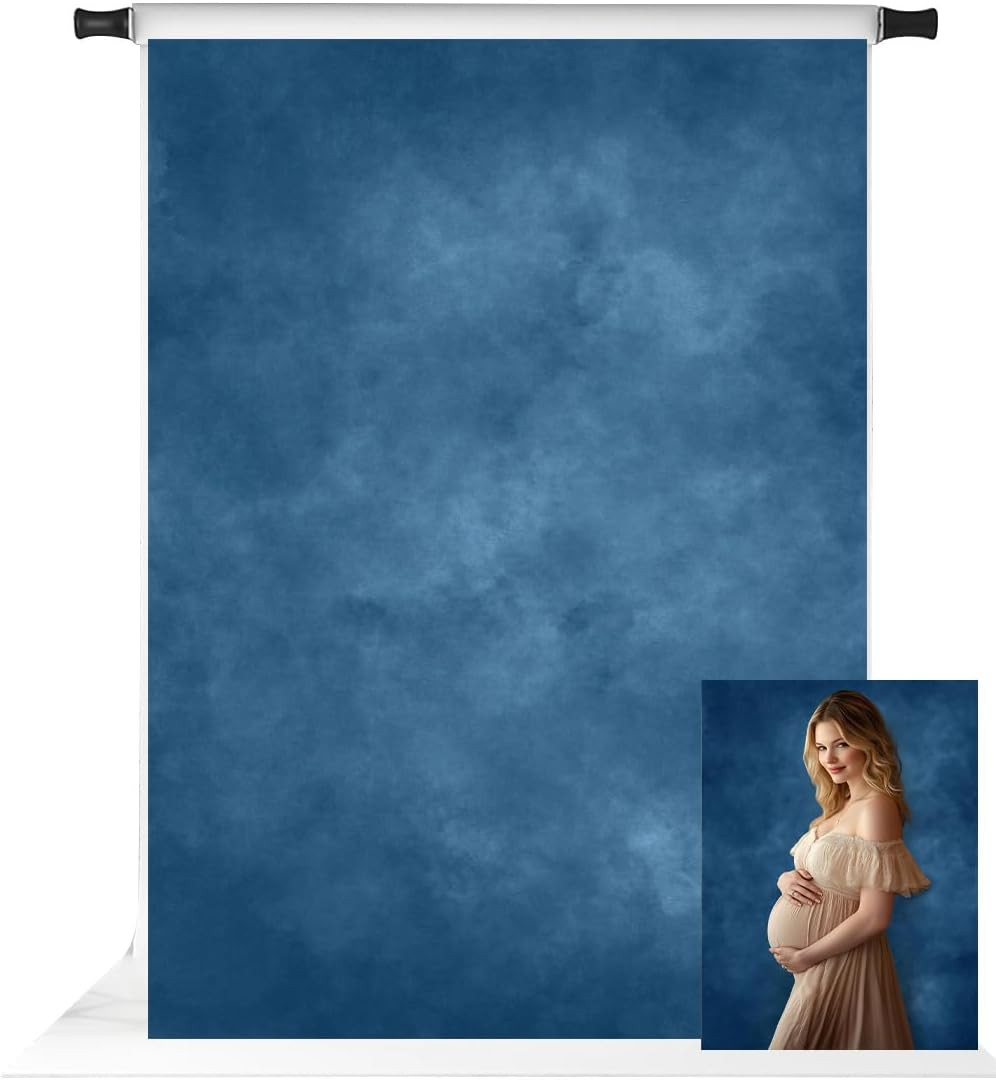 6.5X10Ft Blue Abstract Photography Backdrop Blue Portrait Headshot Backdrops for