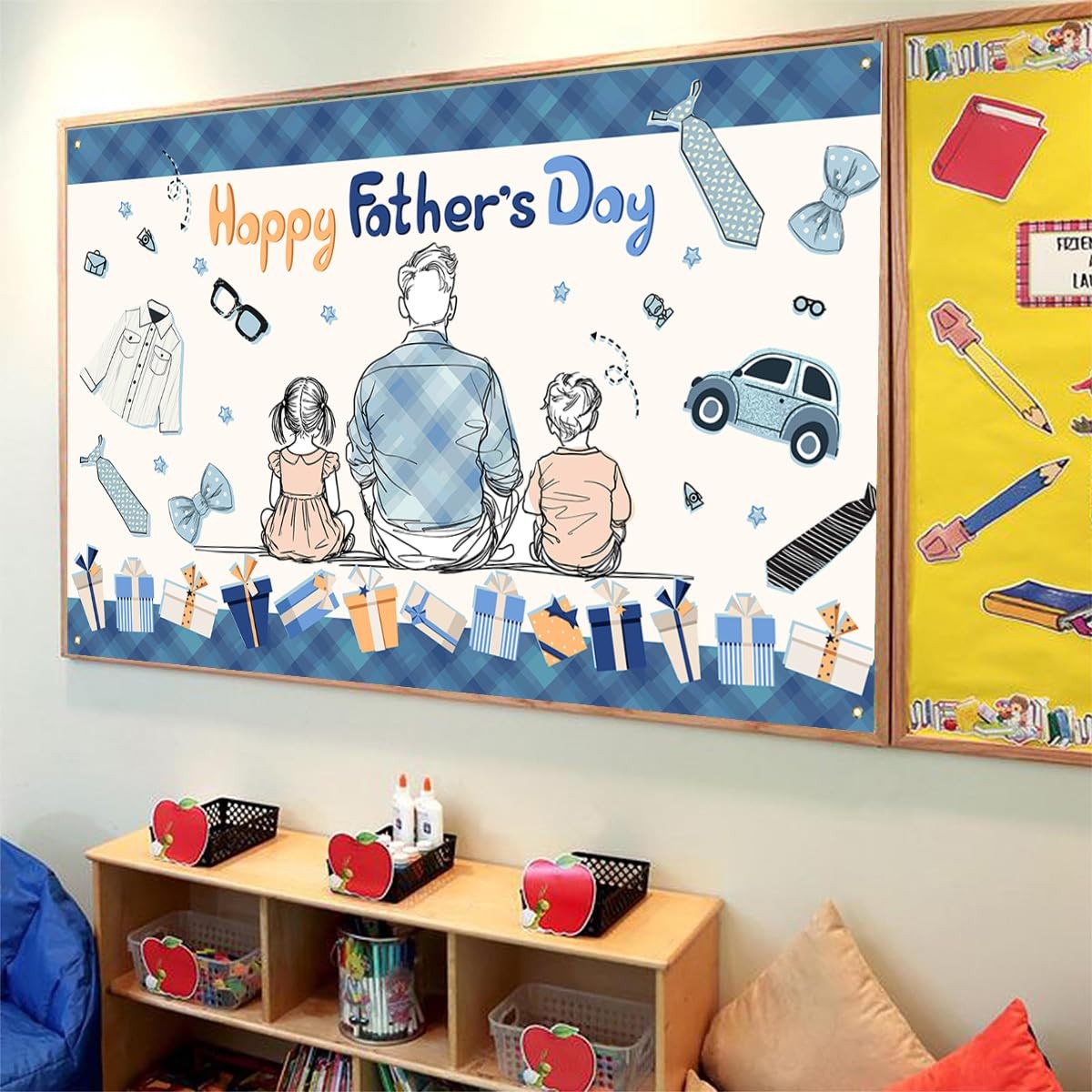 Father’s Day Banner Happy Fathers Day Backdrop Sign Best DAD Decor Happy Father’
