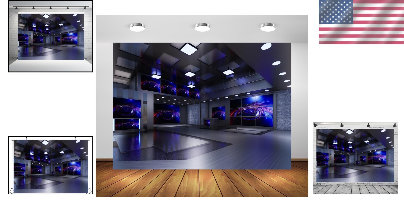 Custom 7x5ft Fabric News Studio Backdrop for Professional & Event Use