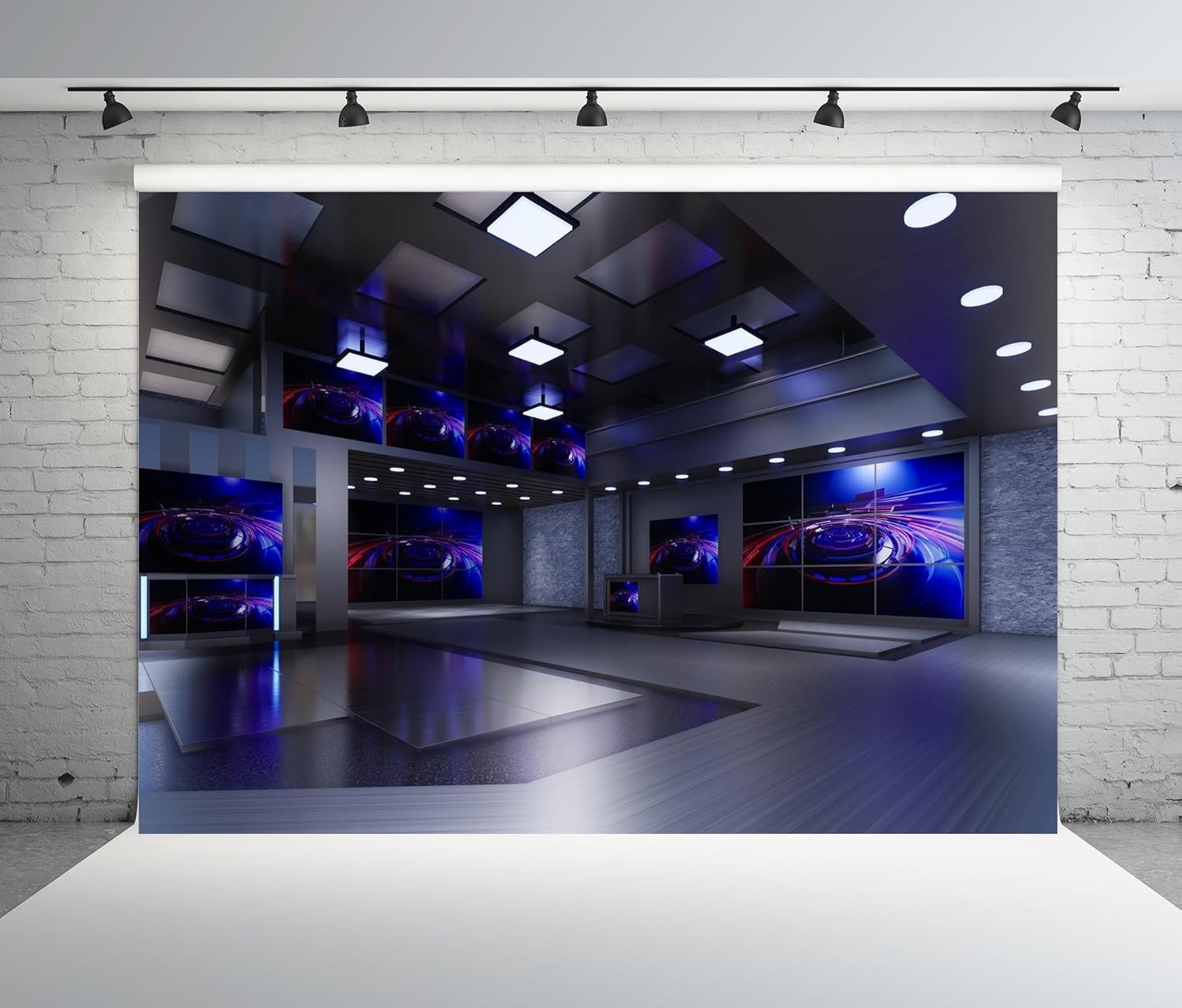 Custom 7x5ft Fabric News Studio Backdrop for Professional & Event Use