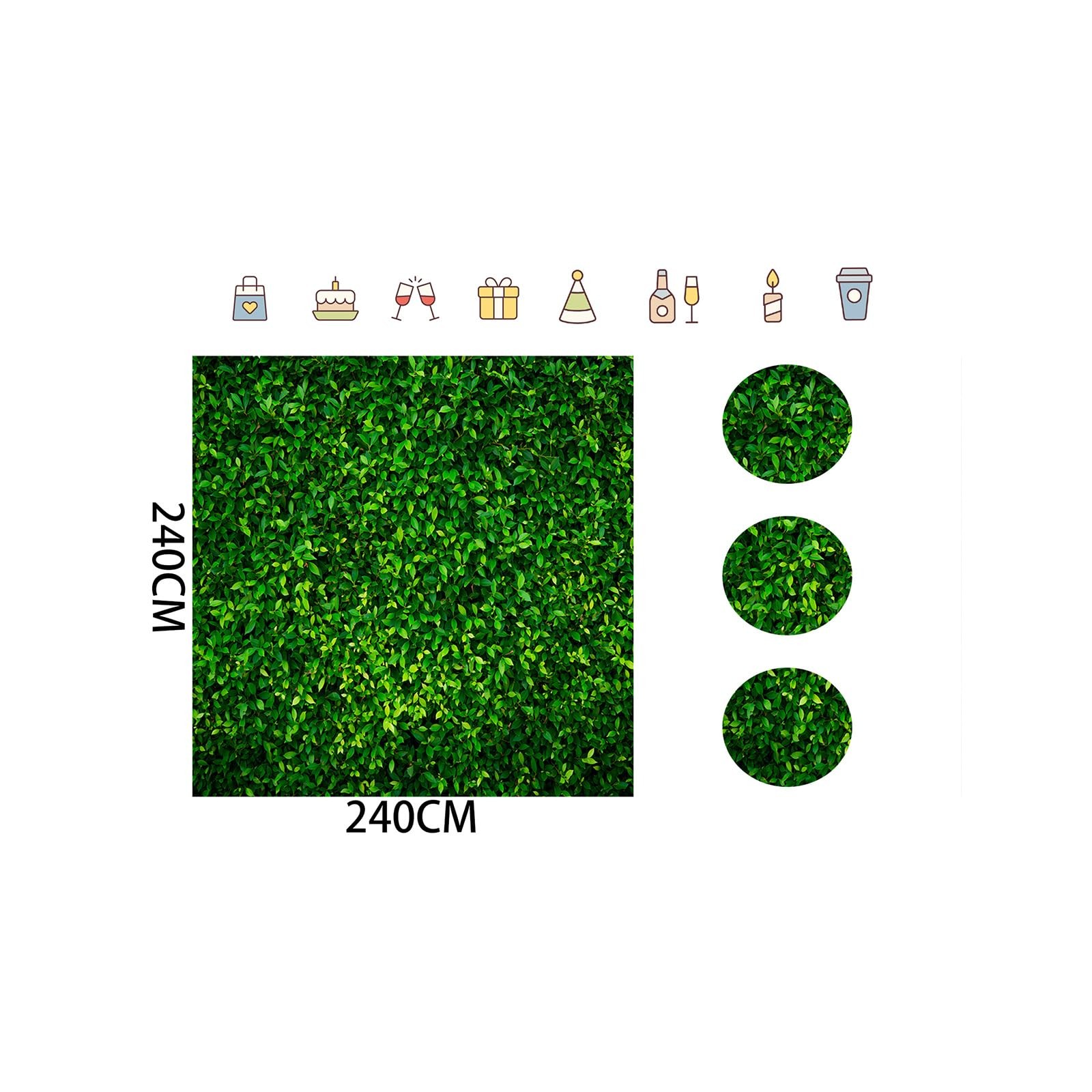 8×8 Ft Green Leaf Wall Panel Backdrop Artificial Foliage Photography Photo
