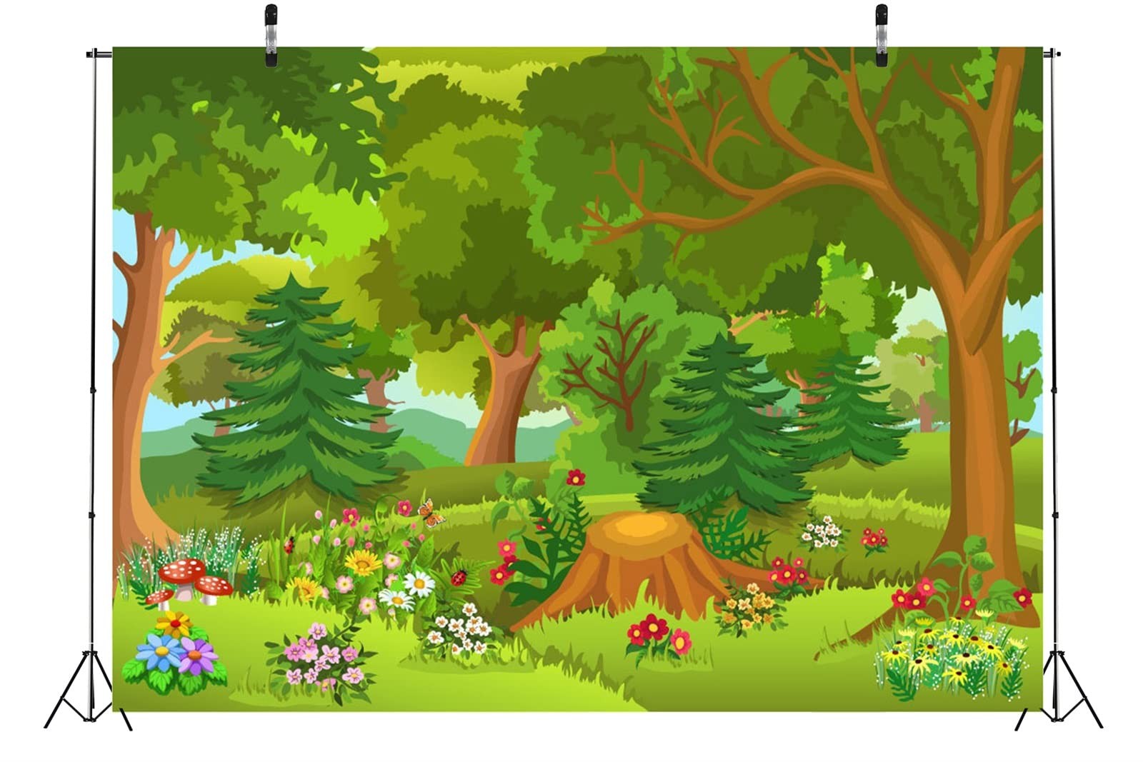 BELECO 20x10ft Fabric Cartoon Forest Backdrop Fairytale 20x10FT, L-0020