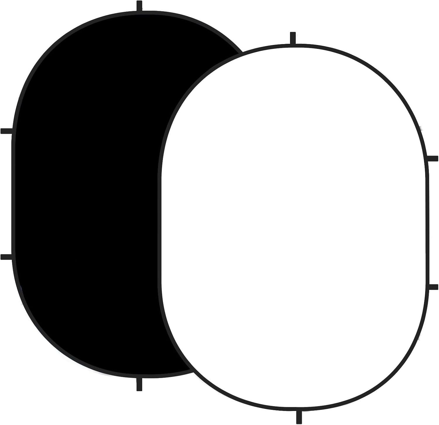 5×6.5ft(1.5x2m Collapsible Backdrop White Black Twist Flex Folding Pop up