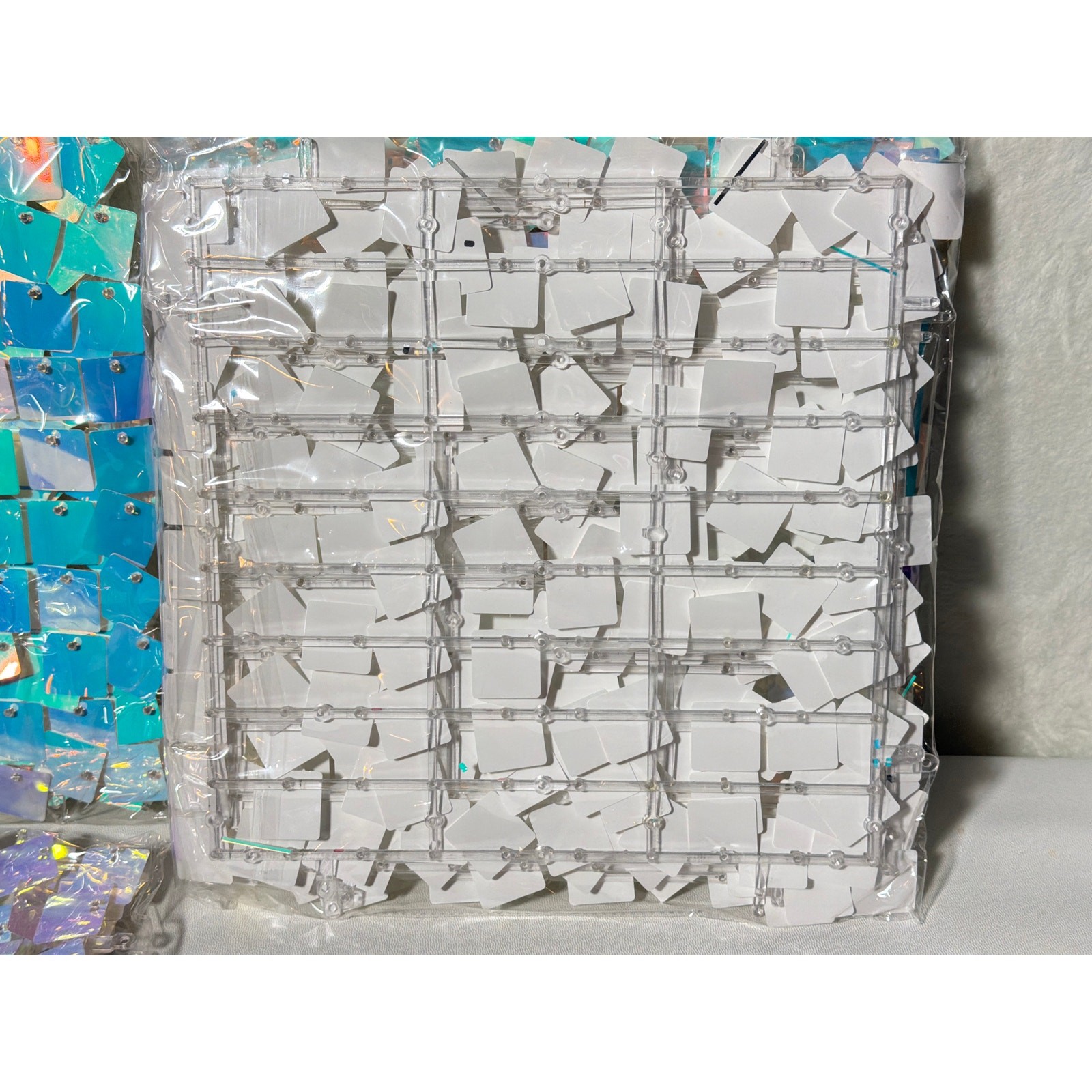 Shimmering Iridescent Square Sequin Spangles 12in x12in Backdrop Panel Set of 12