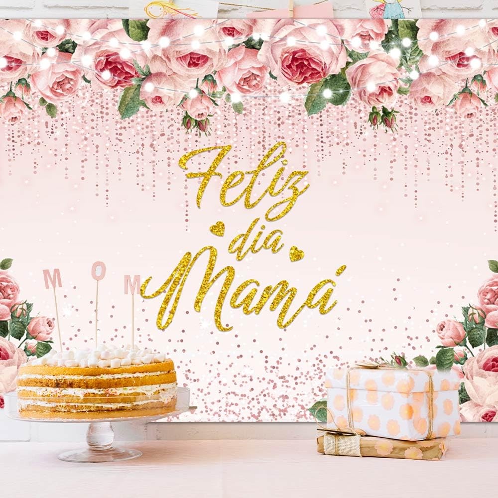 7x5ft Feliz Dia Mama Backdrop Mexican Happy Mother’s Day Photography Background.