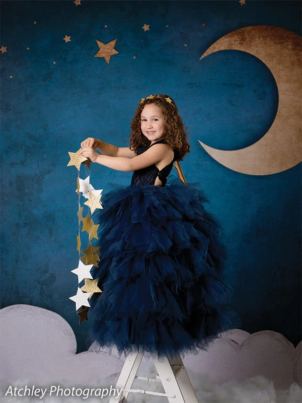 Photo backdrop background Moon and Stars 5X6 fabric By Denny MFG