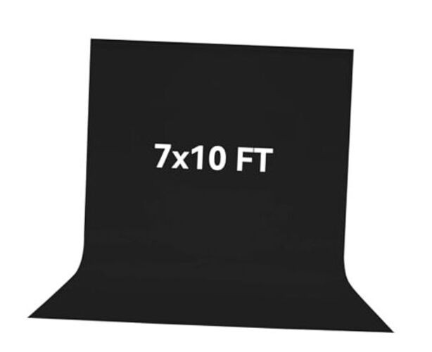 7X10 FT Backdrop, 100% Polyester Photography Background Curtain 7 X10FT Black