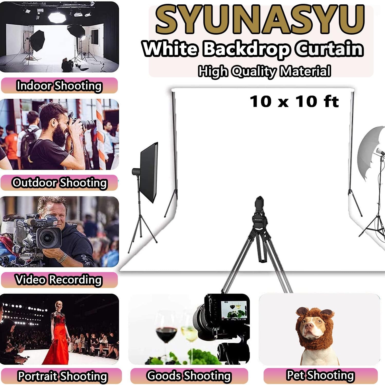 Photo Backdrop White 10 x 10ft, for 10x10ft, white backdrop