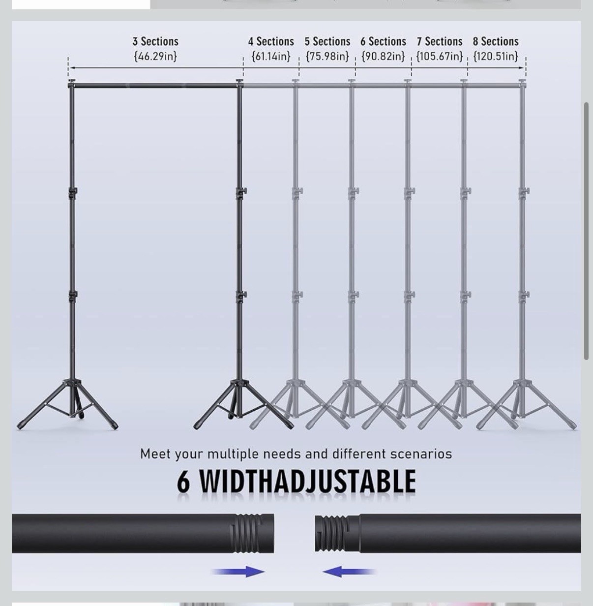 Backdrop Stand Kit, 6 Widths, 10×7.5ft Adjustable, balloons, curtains included