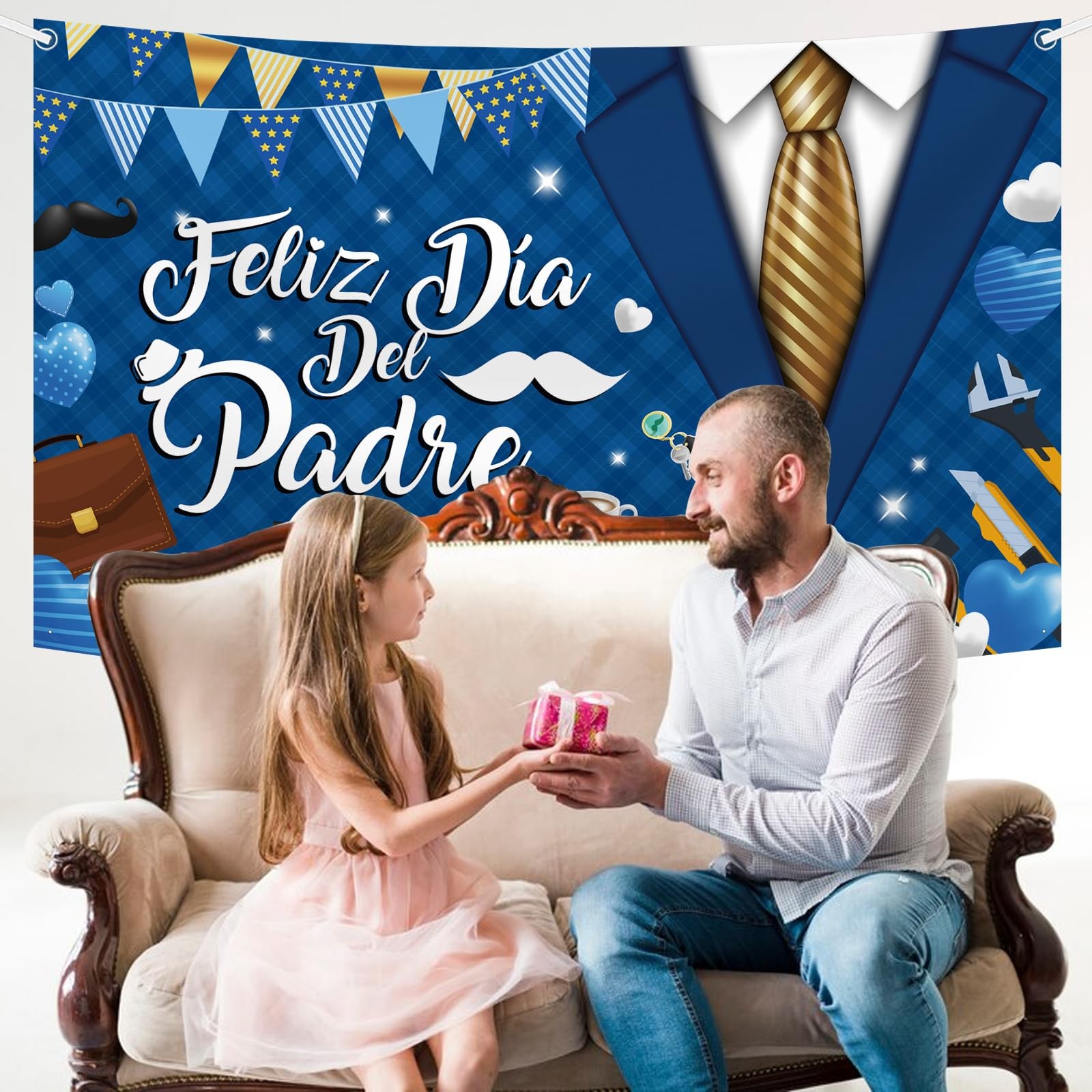 Feliz Día Del Padre Backdrop Spanish El Mejor Papá Del Mundo Party Decorations H