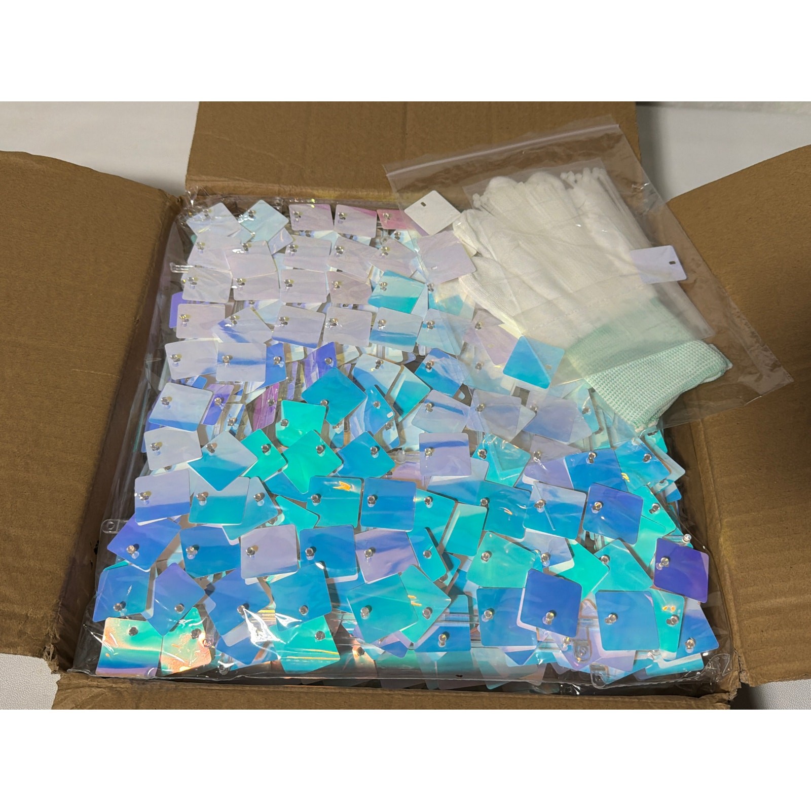 Shimmering Iridescent Square Sequin Spangles 12in x12in Backdrop Panel Set of 12