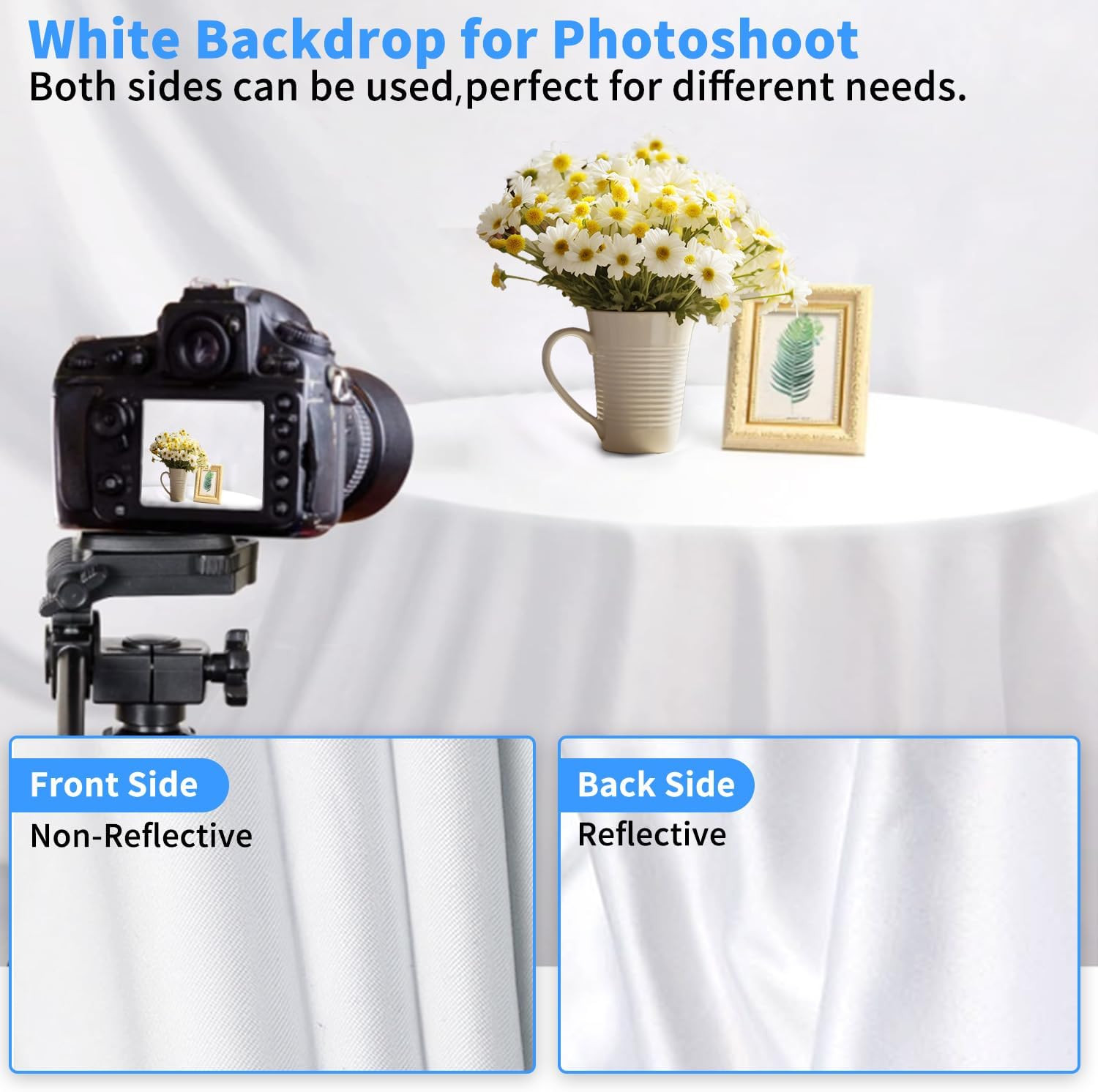 Photo Backdrop Curtains, 5X7 Ft White Backdrop for Photoshoot, White Photography